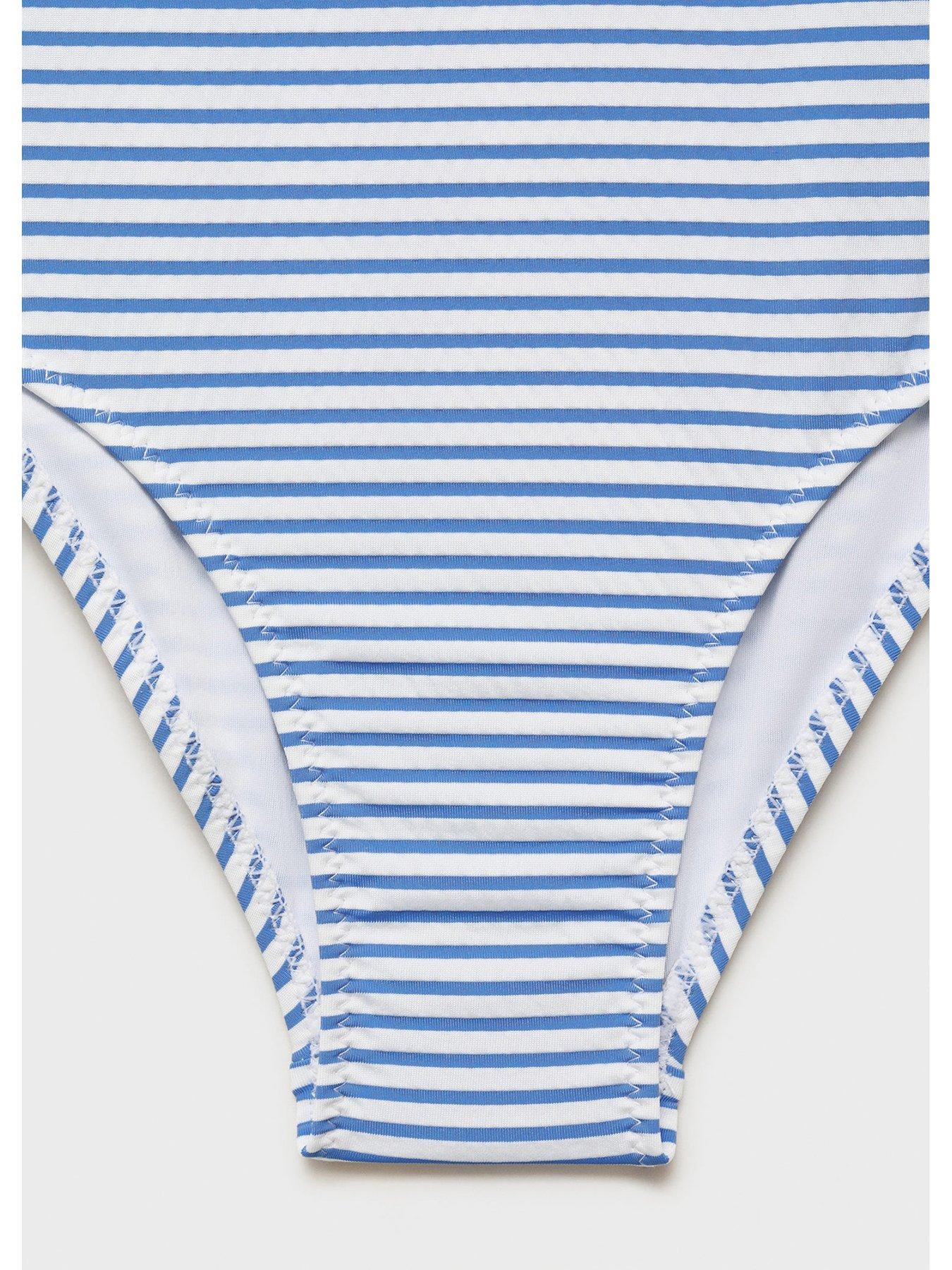  image of mango-girls-striped-swimsuit-blue