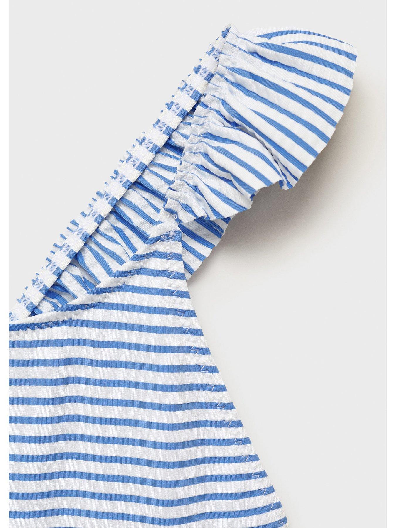  image of mango-girls-striped-swimsuit-blue