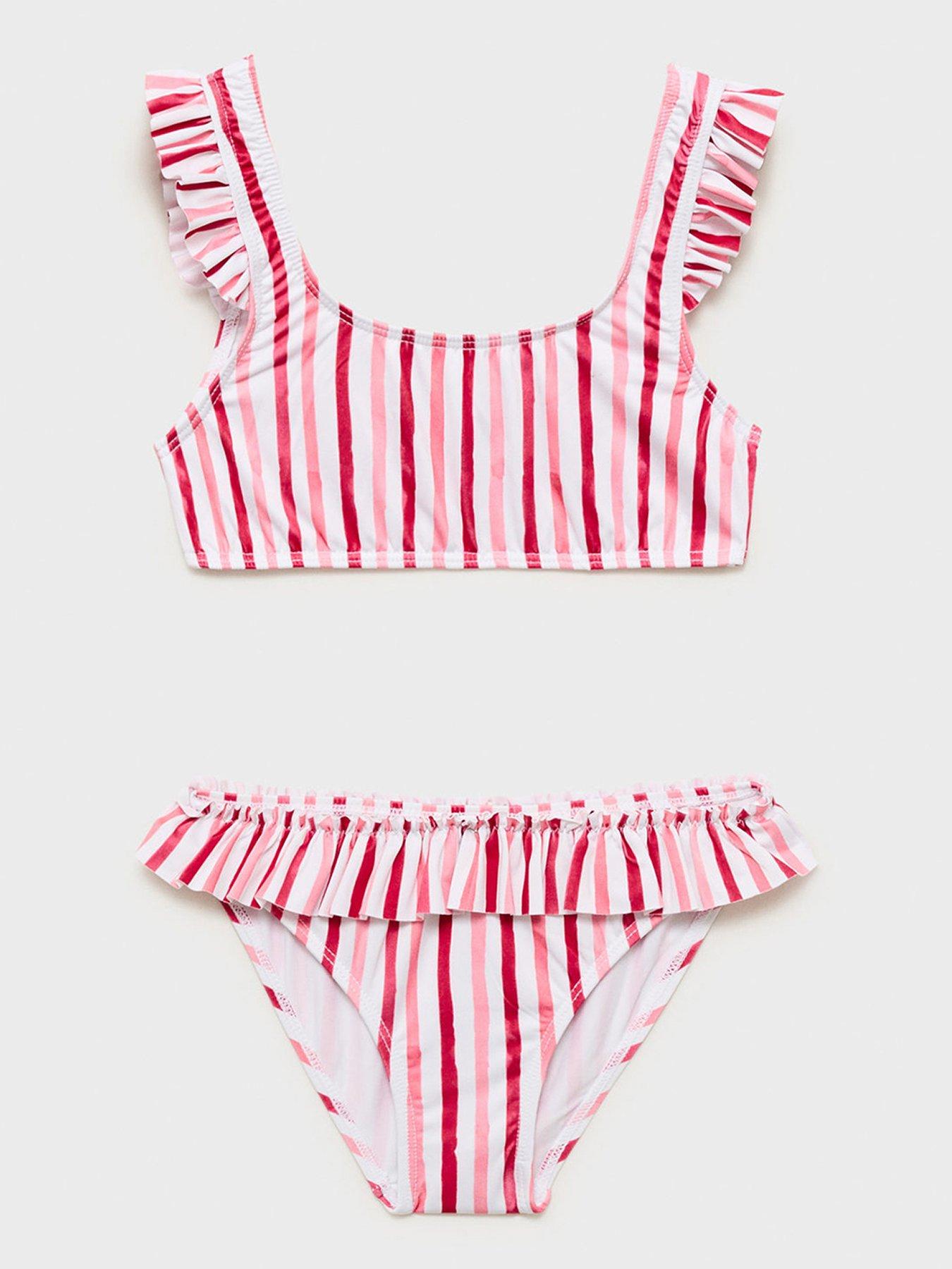 mango-girls-stripe-bikini-red