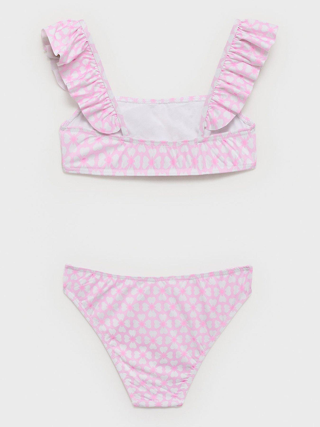  image of mango-girls-flower-printed-bikini-pink