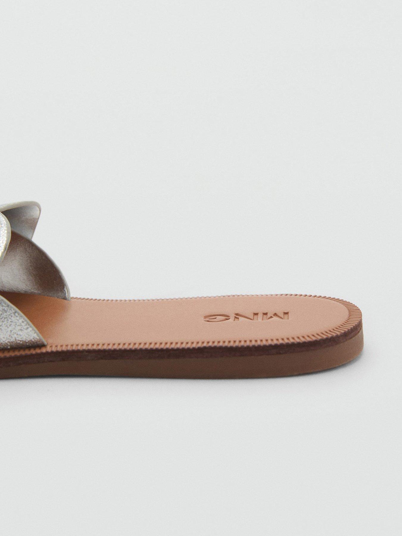  image of mango-girls-metallic-sliders-silver