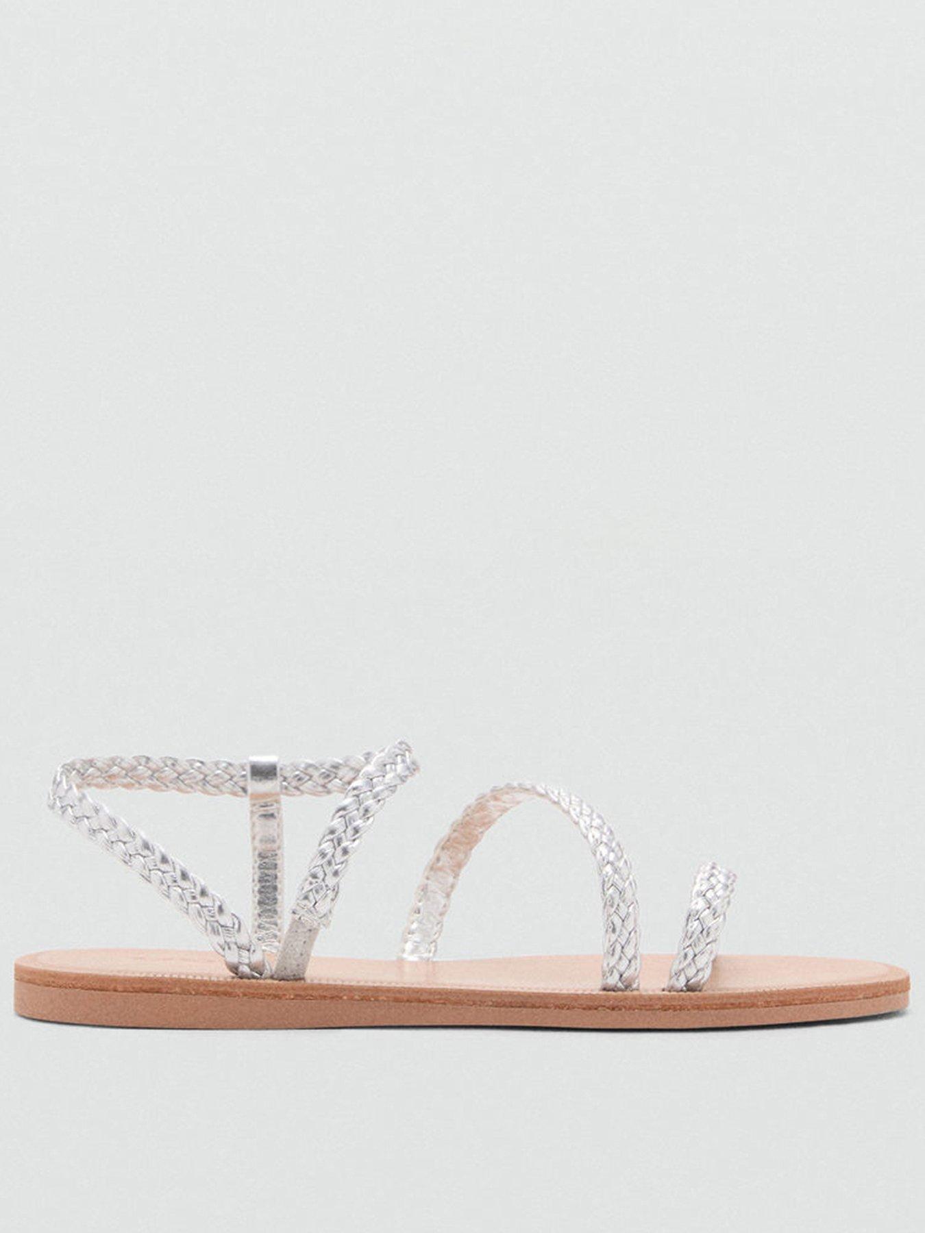 mango-girls-plaited-metallic-sandals-silver