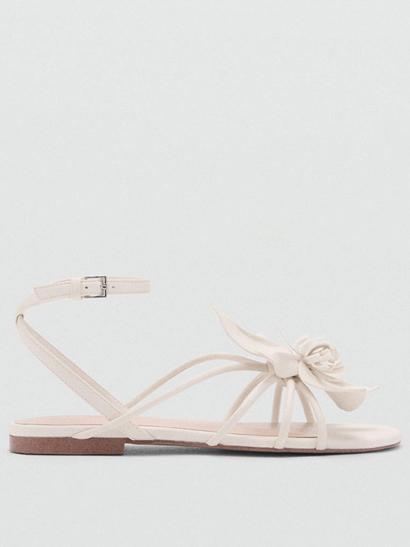 mango-girls-flower-sandals-white