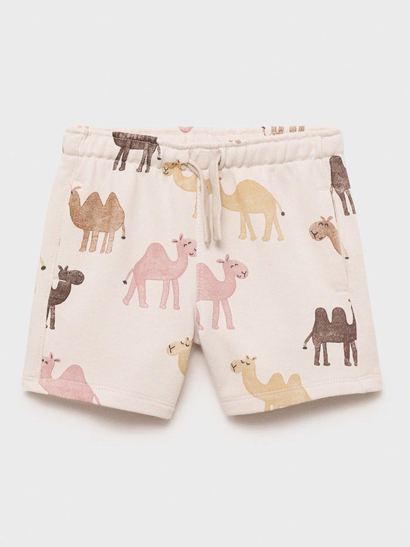 mango-younger-boys-camel-print-co-ord-shorts-beige