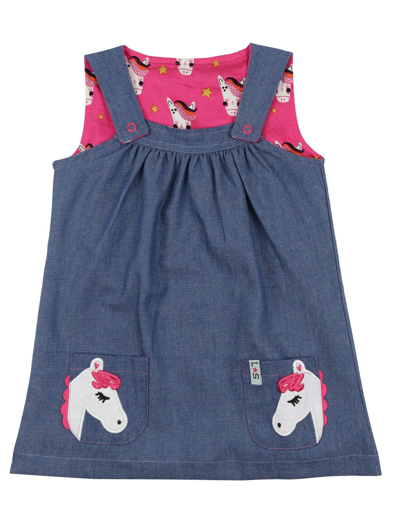 lilly-sid-baby-girls-horse-denim-reversible-pinafore-dress-blue