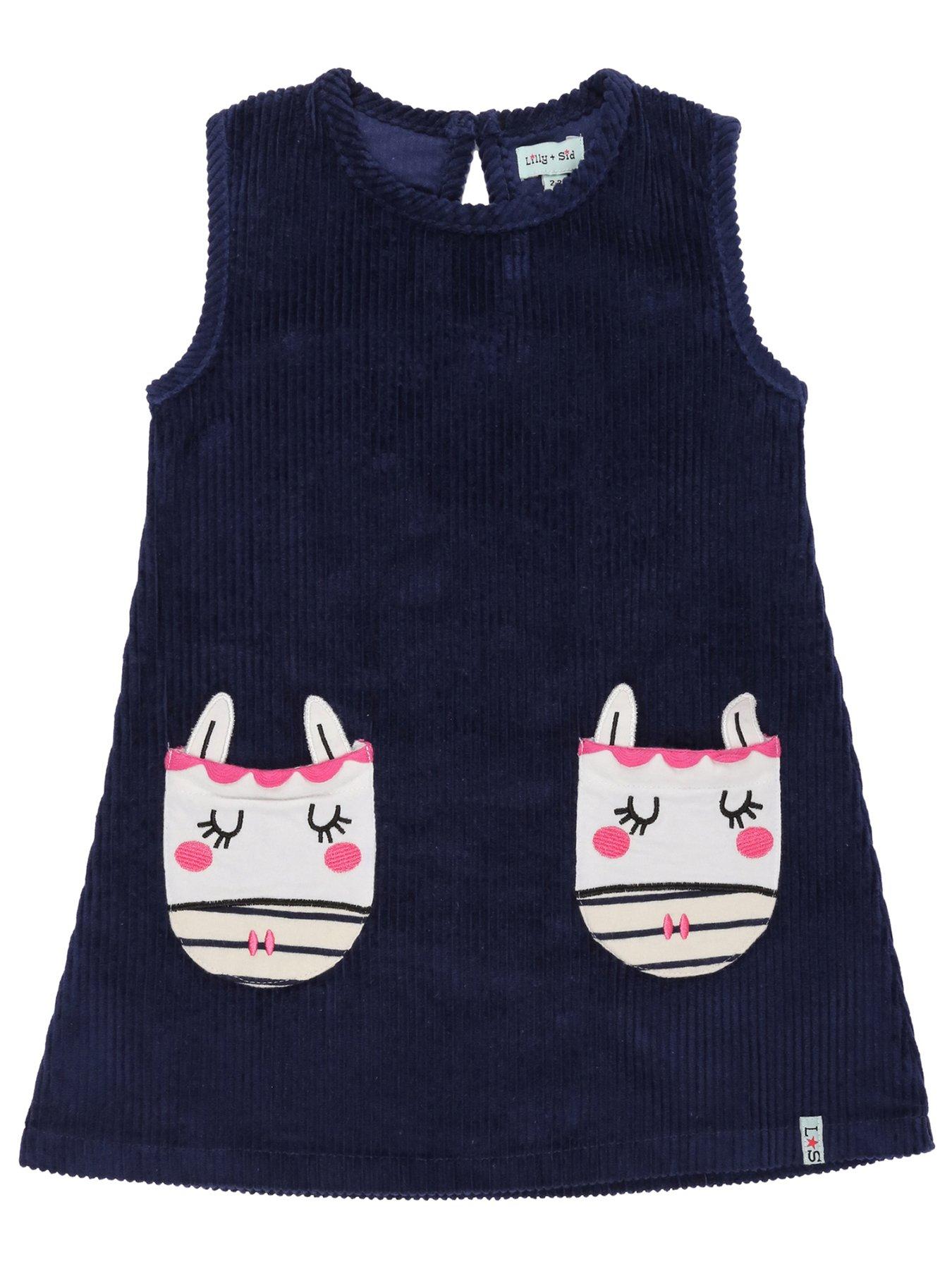 lilly-sid-girls-horse-pocket-cord-dress-navy