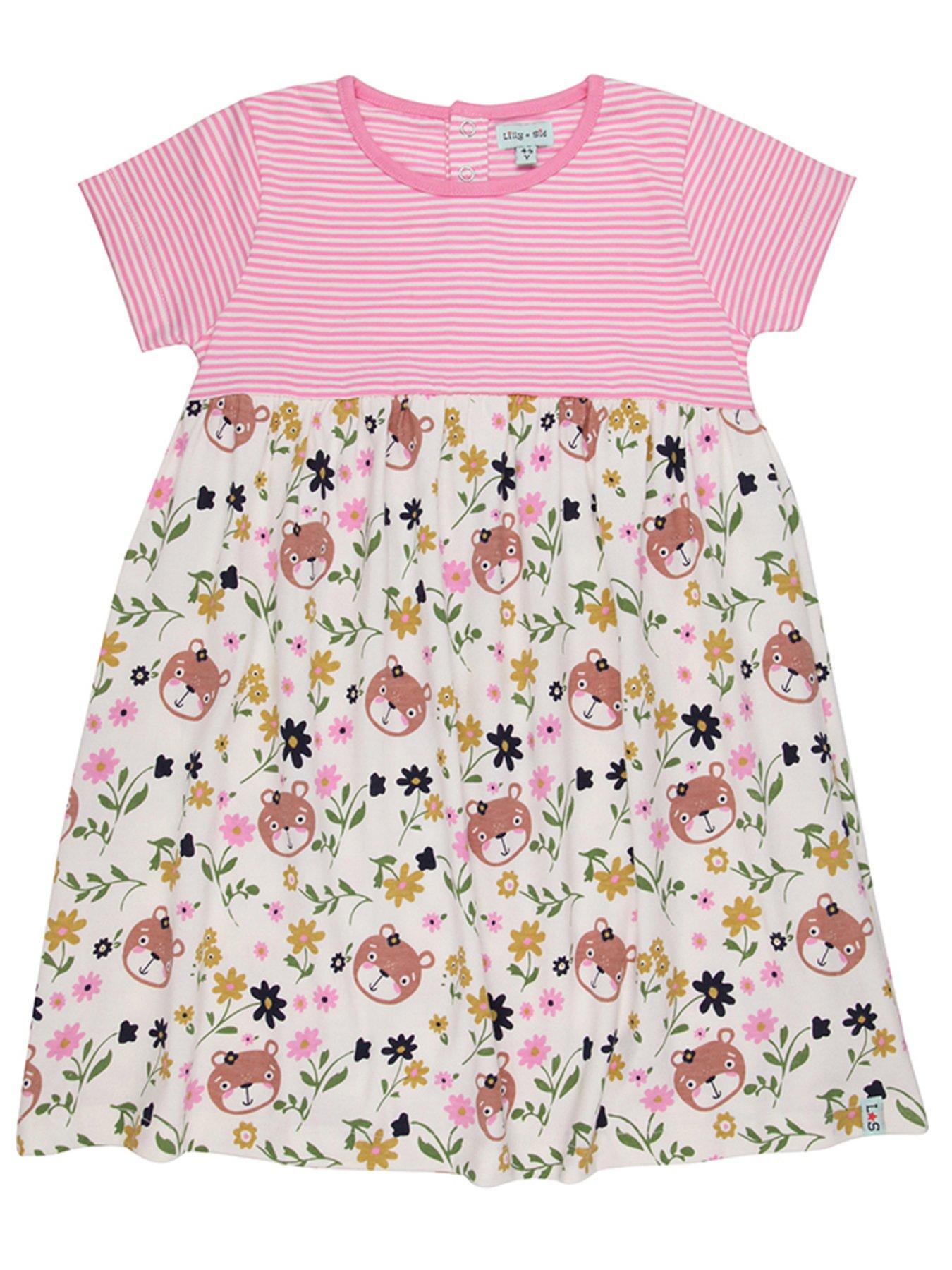 lilly-sid-girls-amp-stripe-jersey-dress-multi