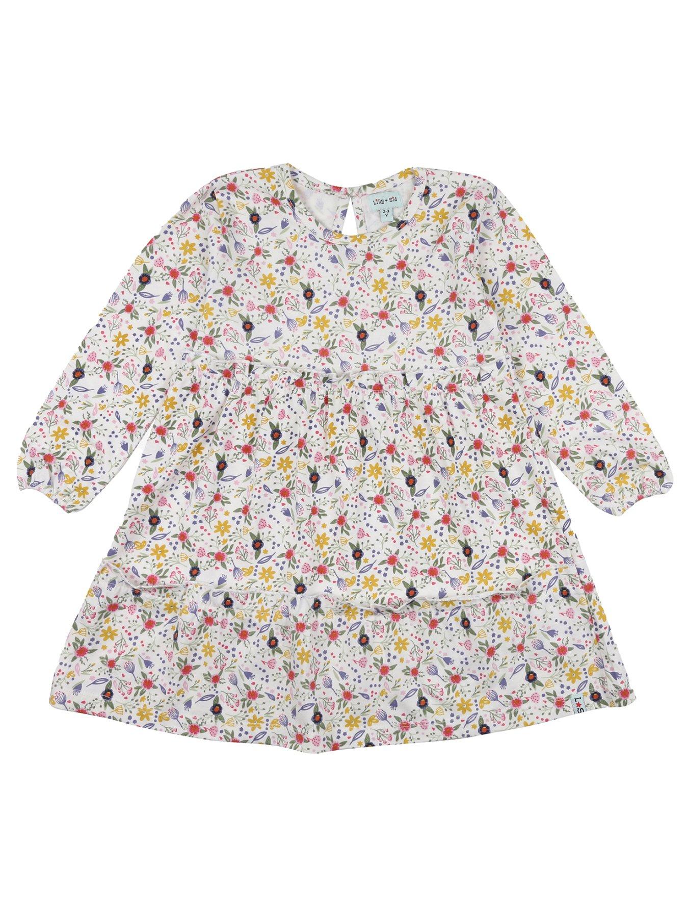  image of lilly-sid-girls-floral-print-tiered-dress-multi