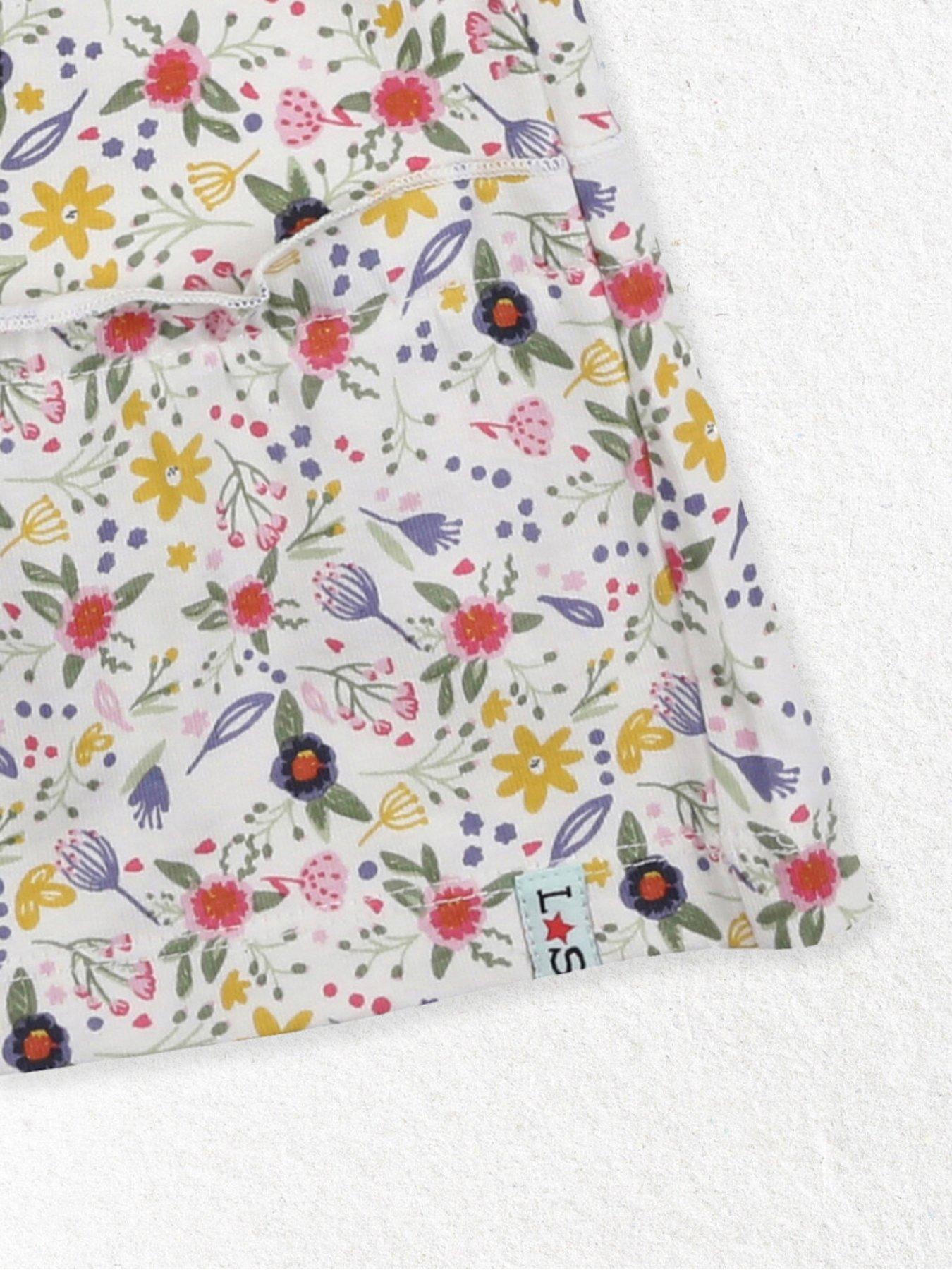  image of lilly-sid-girls-floral-print-tiered-dress-multi