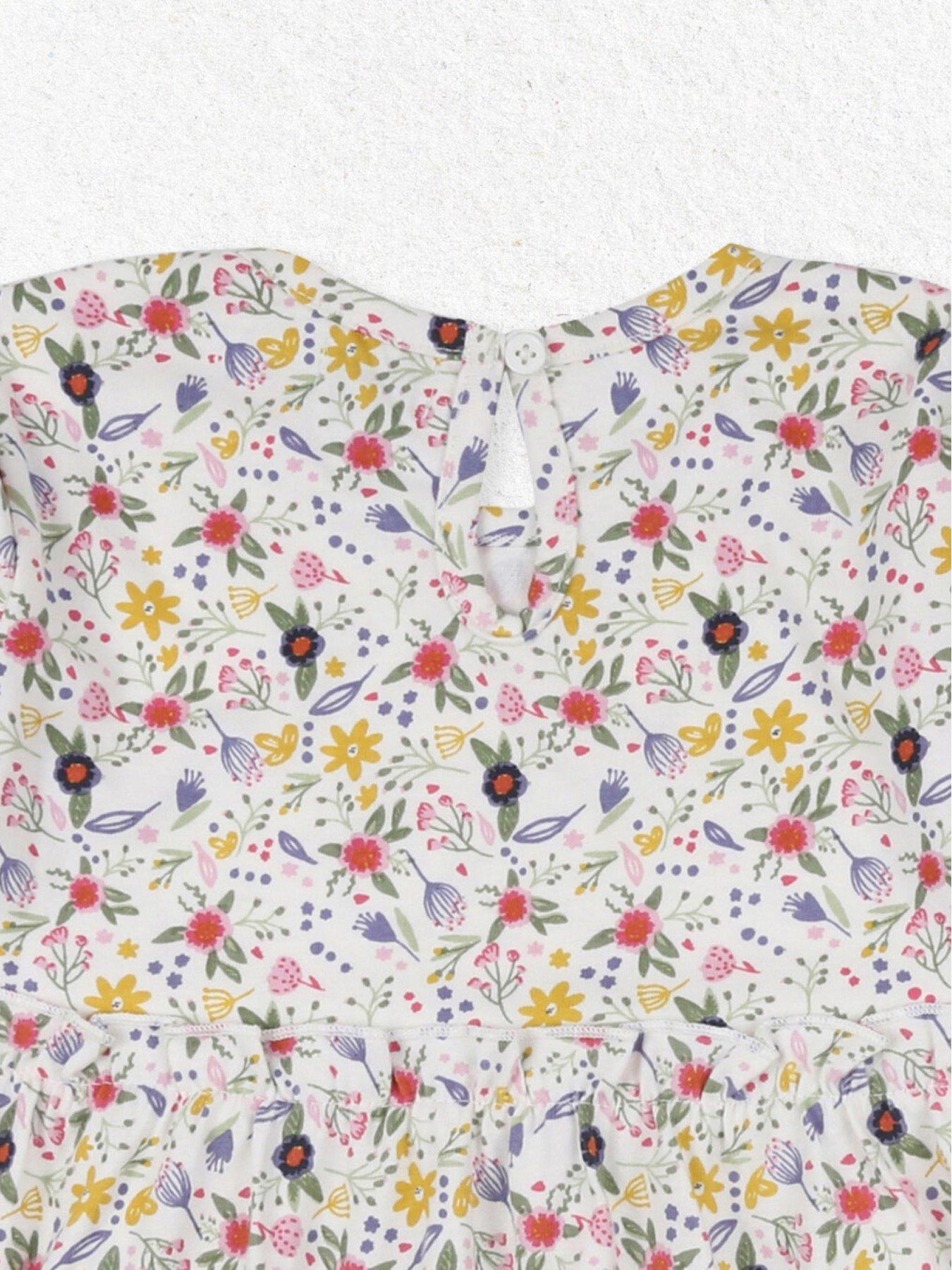  image of lilly-sid-girls-floral-print-tiered-dress-multi