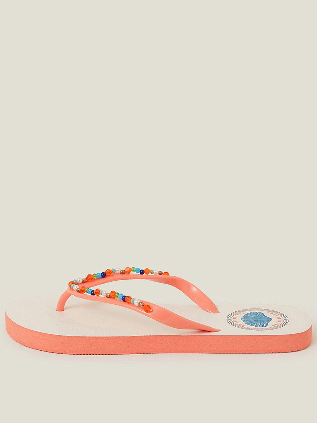 accessorize-shell-bead-flip-flops-orange