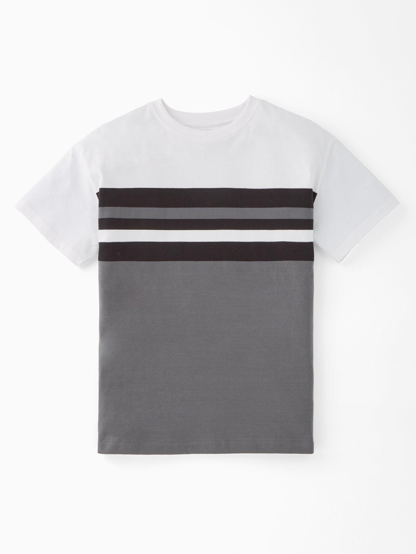 undefined Boys Long Sleeve Stripe T-Shirt - Grey