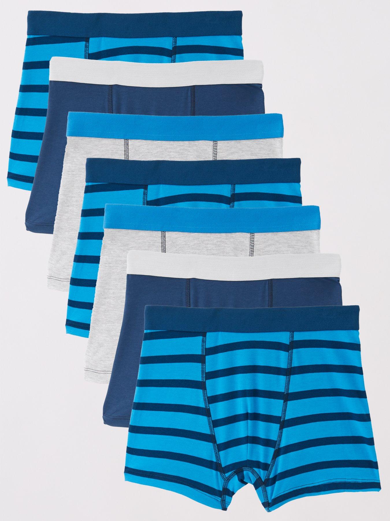 V by Very Boys 7 Pack Mixed Stripe Boxers - Multi