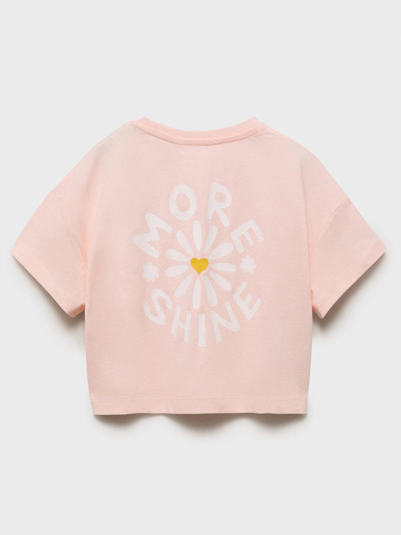  image of mango-girls-back-print-cropped-short-sleeve-tshirt-light-pink