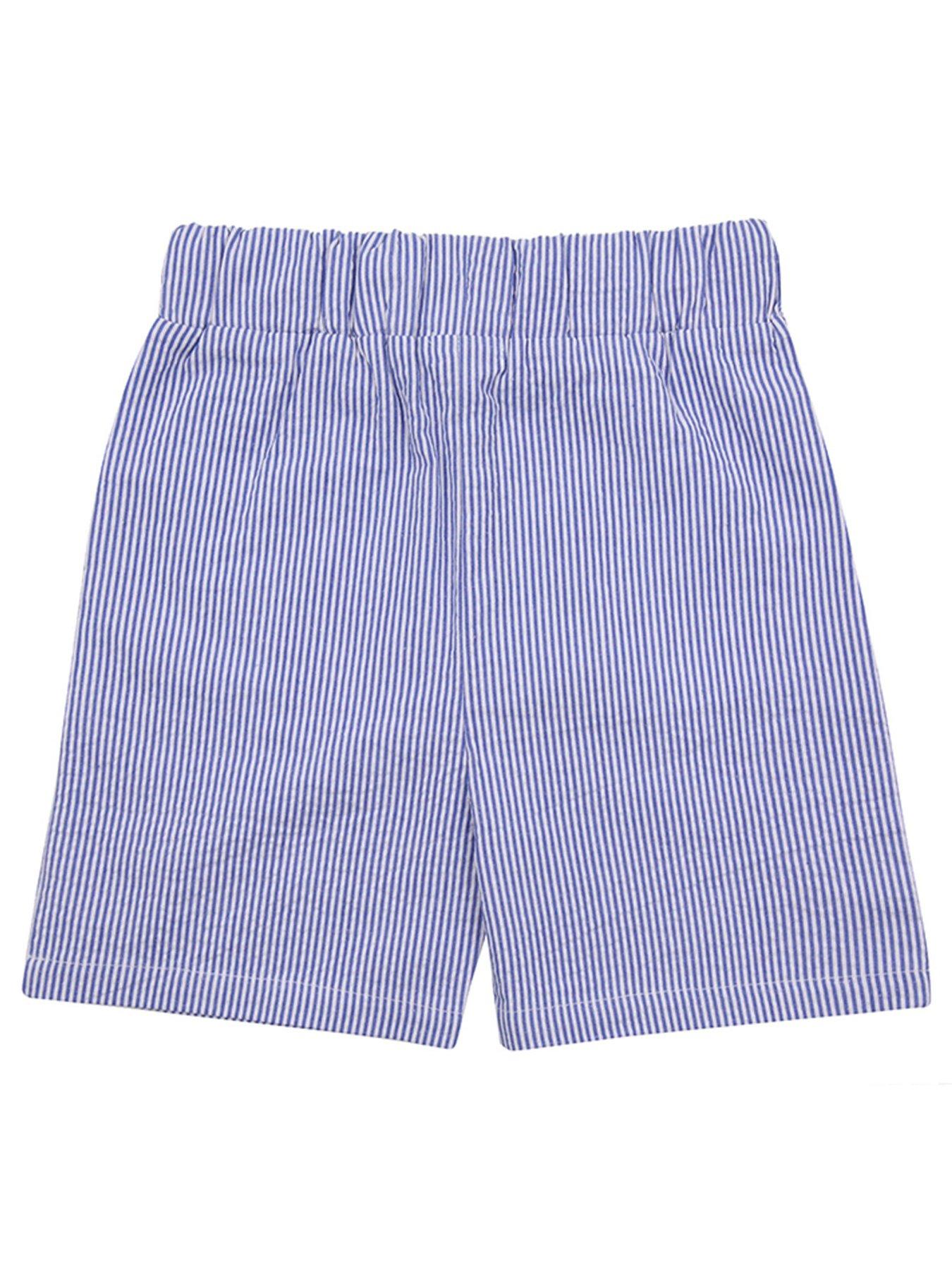 Image 2 of 4 of Lilly + Sid Boys Stripe Woven Shorts - Blue