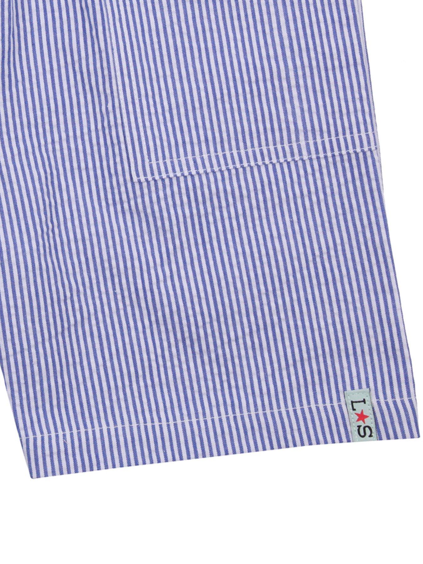 Image 3 of 4 of Lilly + Sid Boys Stripe Woven Shorts - Blue