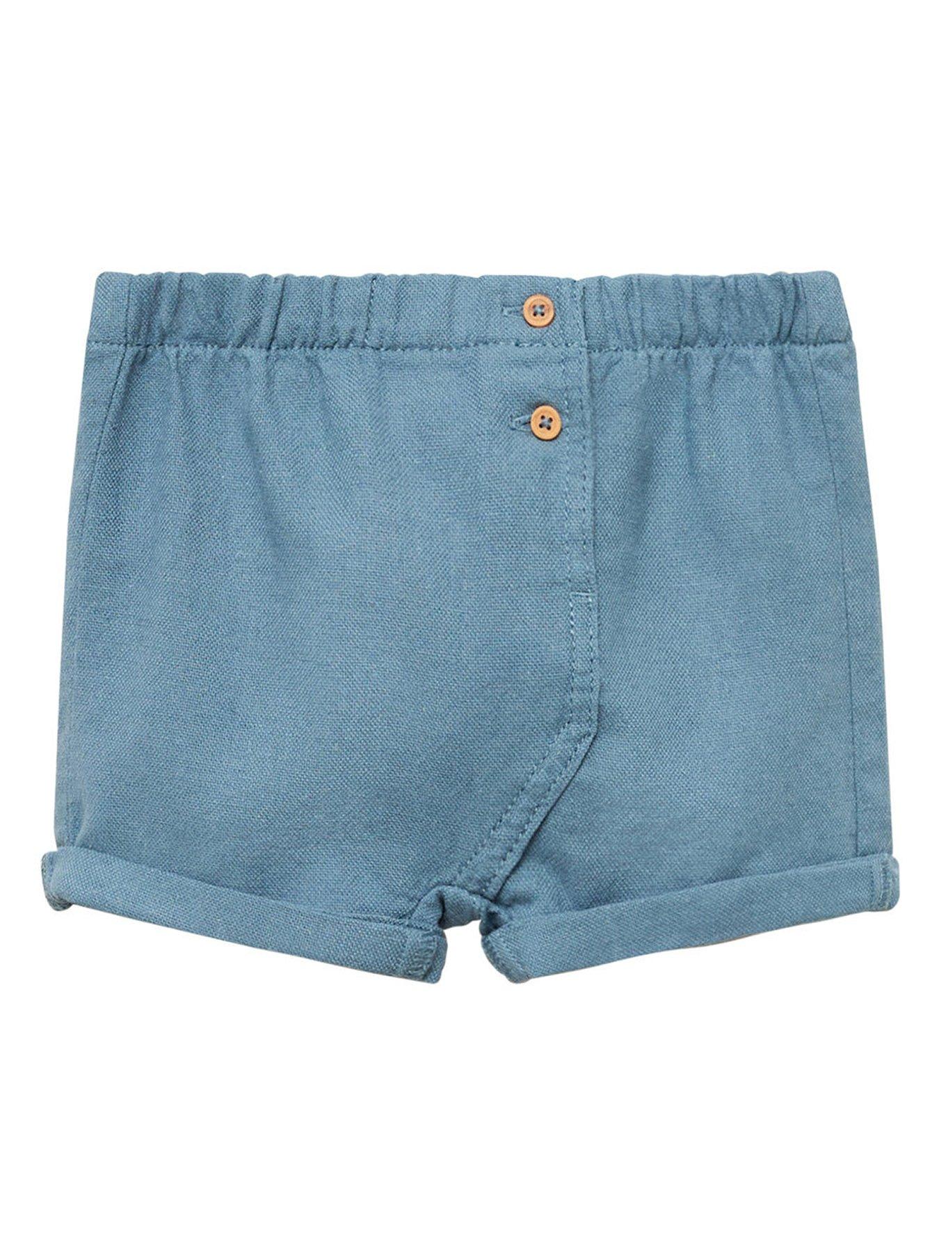  image of mango-baby-boys-woven-shorts-green