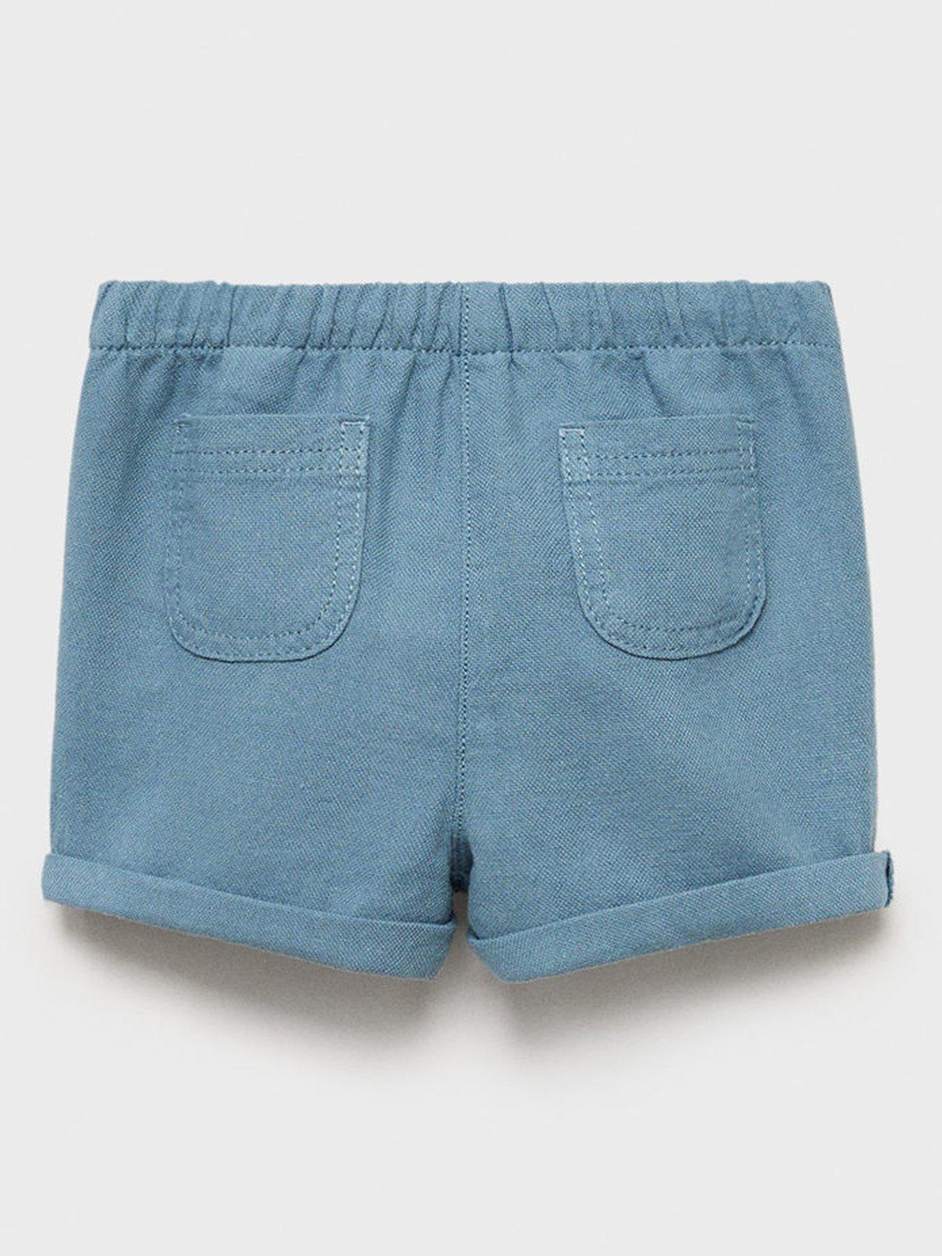  image of mango-baby-boys-woven-shorts-green