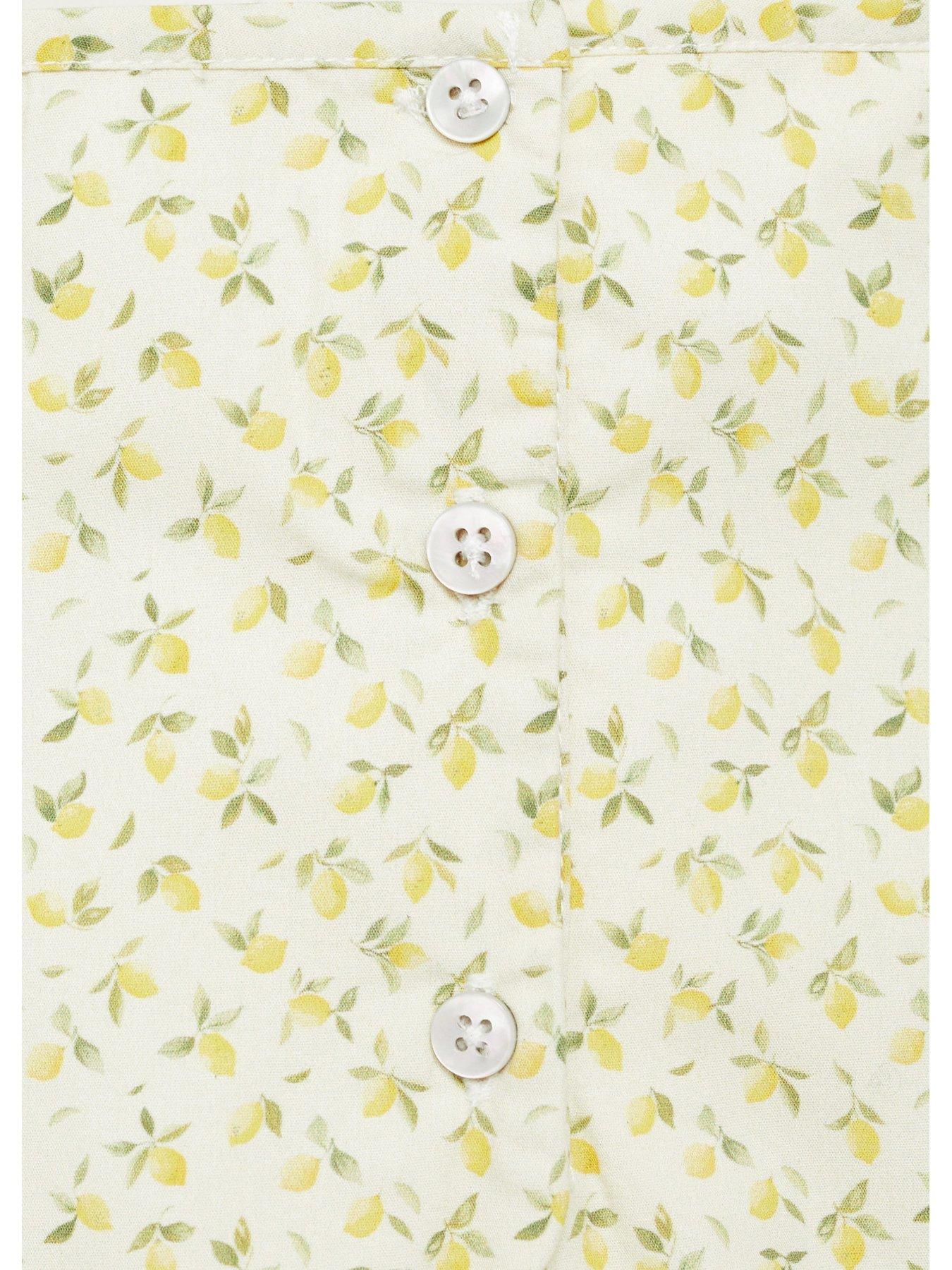  image of mango-baby-girls-lemon-print-romper-light-green