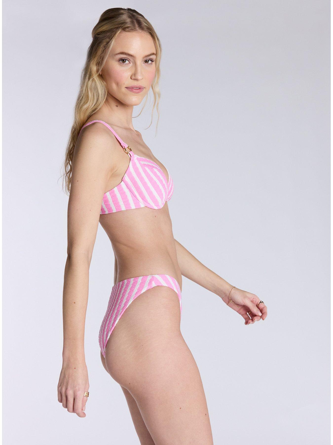  image of boux-avenue-jamaica-stripe-bikini-top-pink-mix