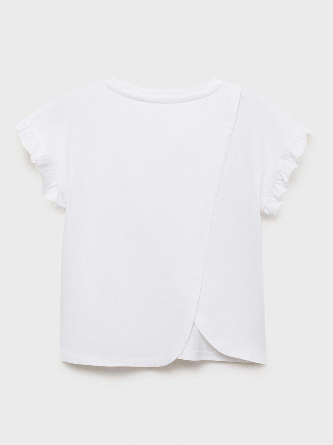  image of mango-younger-girls-lemonade-short-sleeve-t-shirt-light-cream-light-cream
