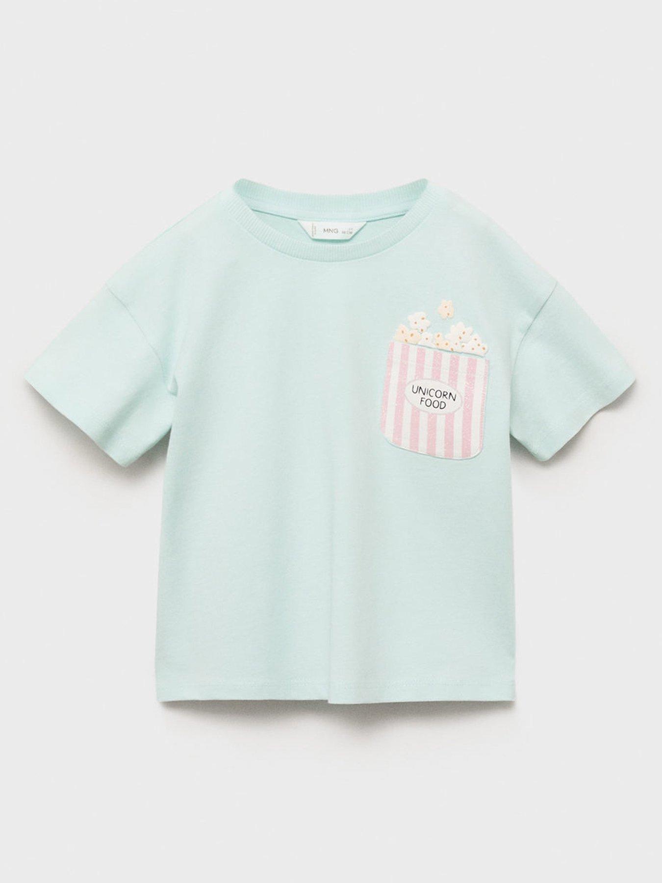 Mango Younger Girls Popcorn Short Sleeve Tshirt - Blue