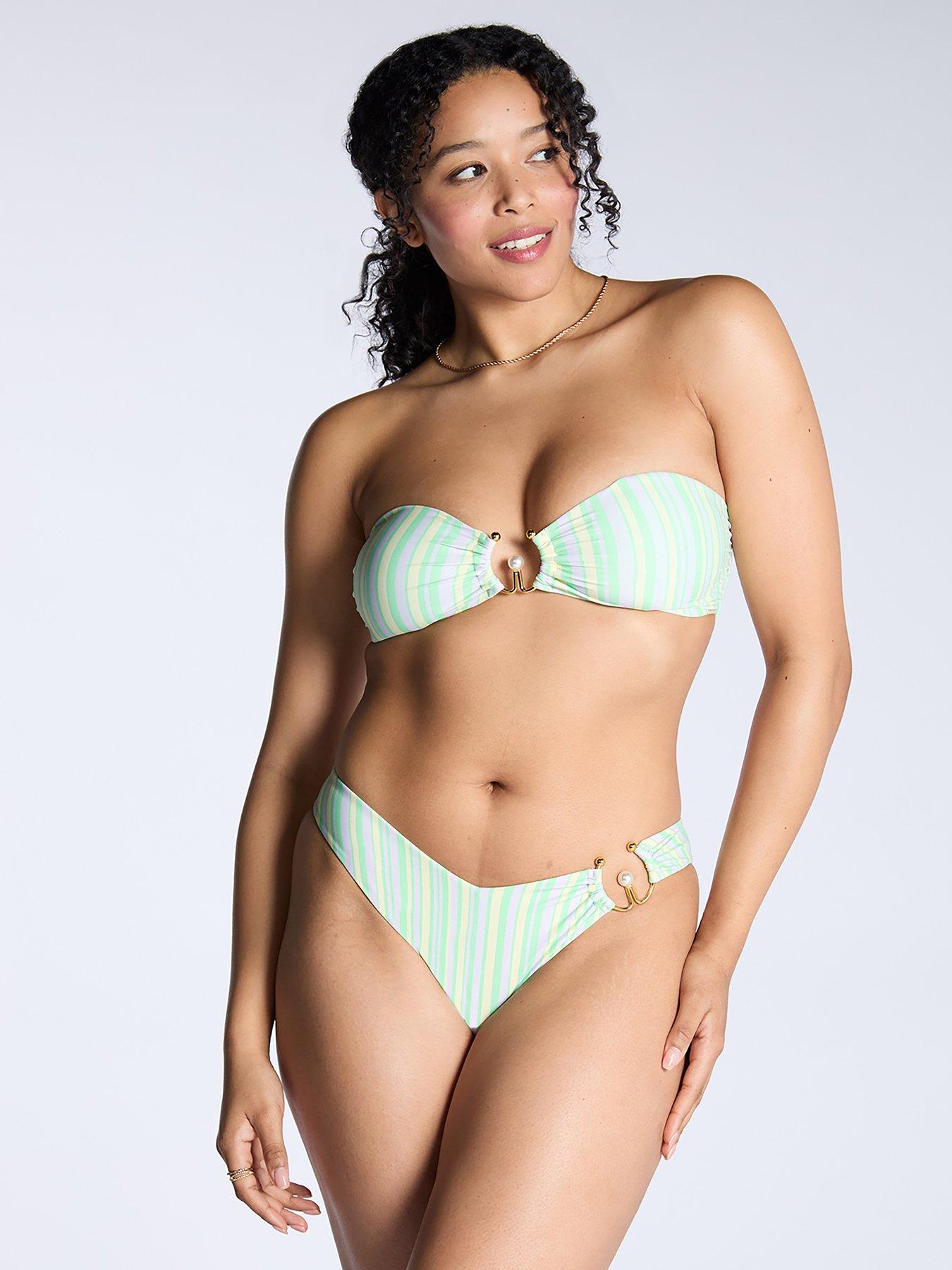 Boux Avenue Neapolitan Bikini Briefs - Green Stripe