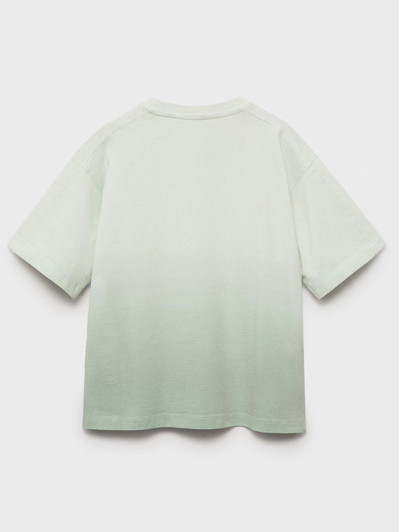  image of mango-boys-dip-dye-short-sleeve-tshirt-light-green