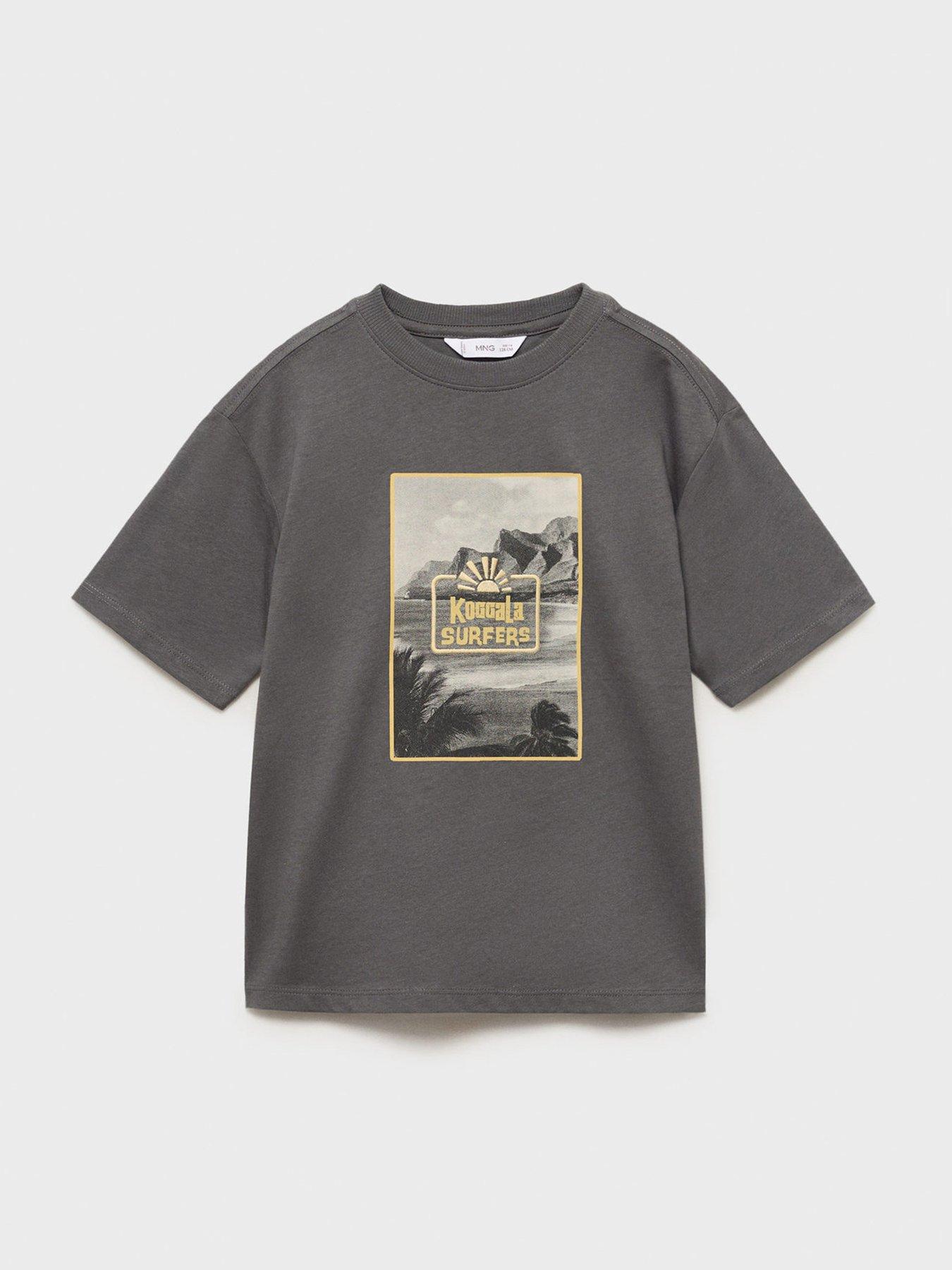  image of mango-boys-surfers-short-sleeve-t-shirt-dark-grey