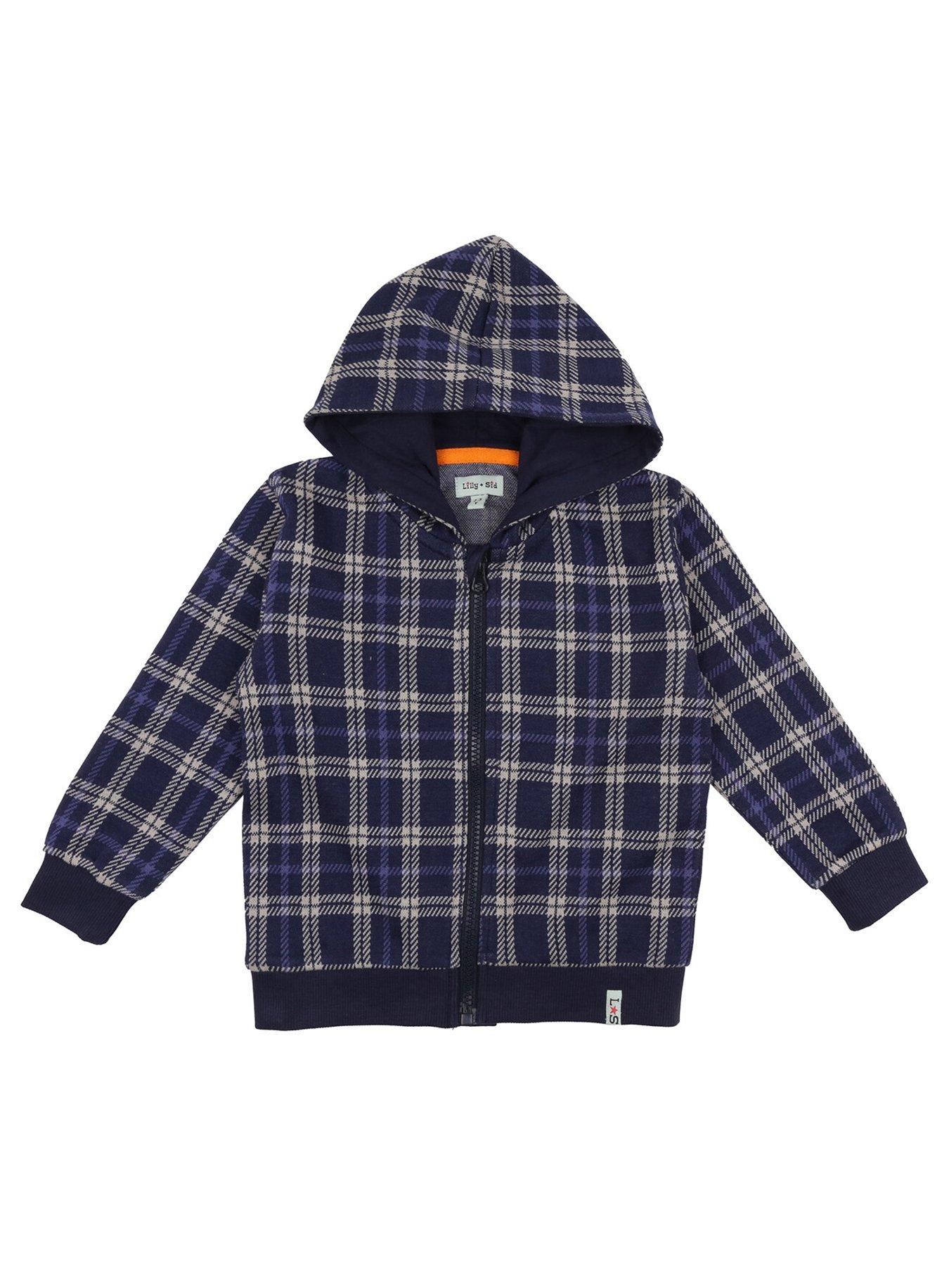 lilly-sid-boys-check-pattern-hoodie-navy