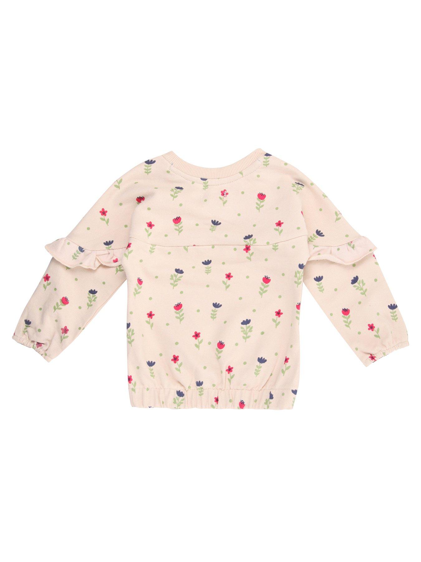  image of lilly-sid-girls-floral-print-sweatshirt-cream