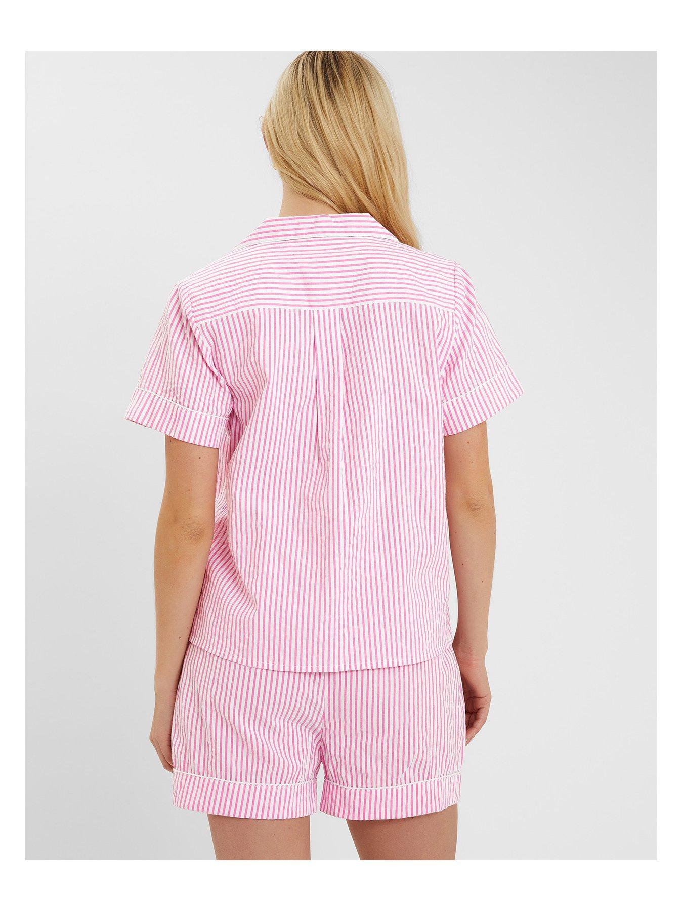 stillFront image of accessorize-pink-stripe-cotton-short-pink