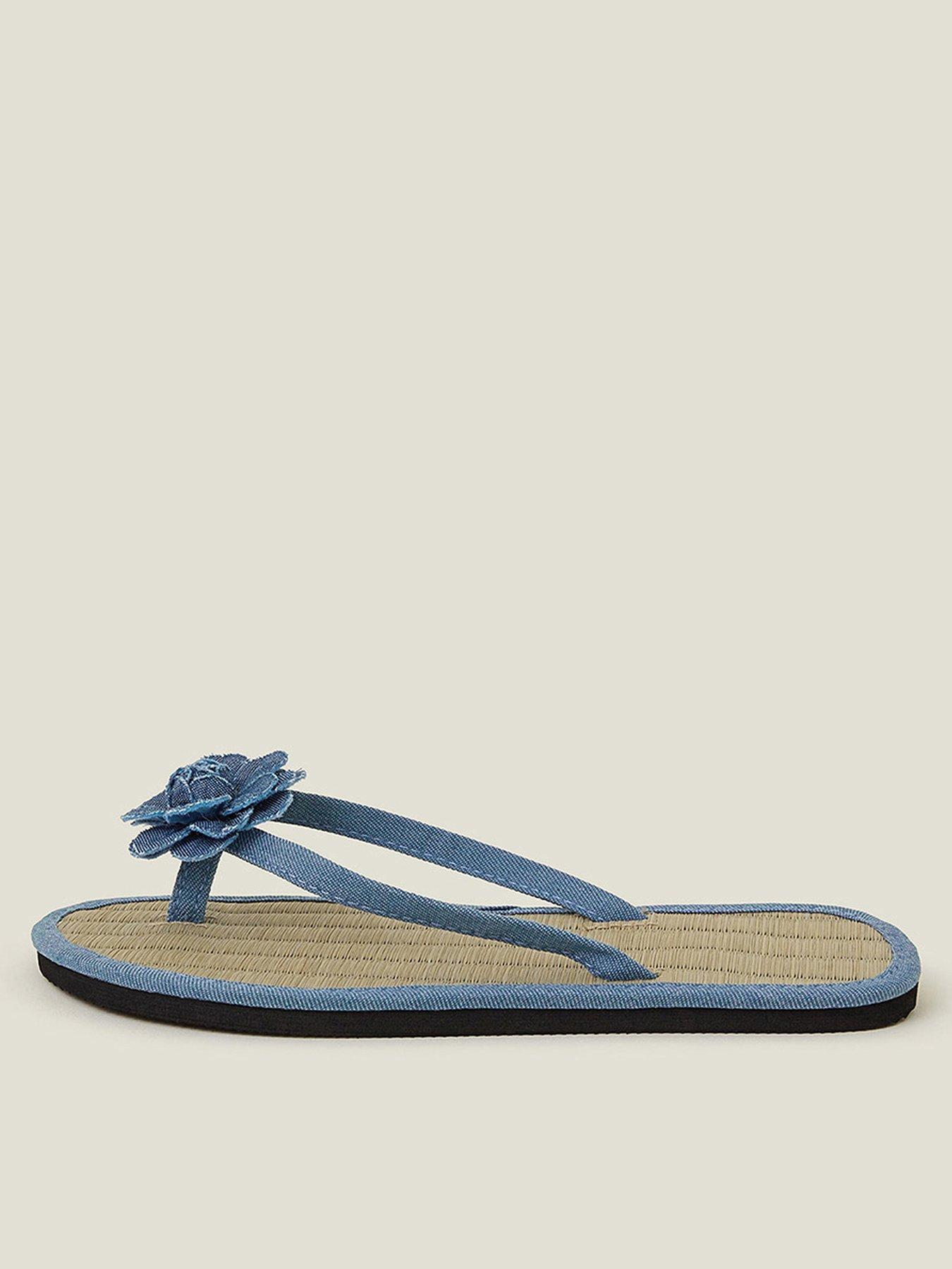 image of accessorize-denim-corsage-seagrass-sandal-blue