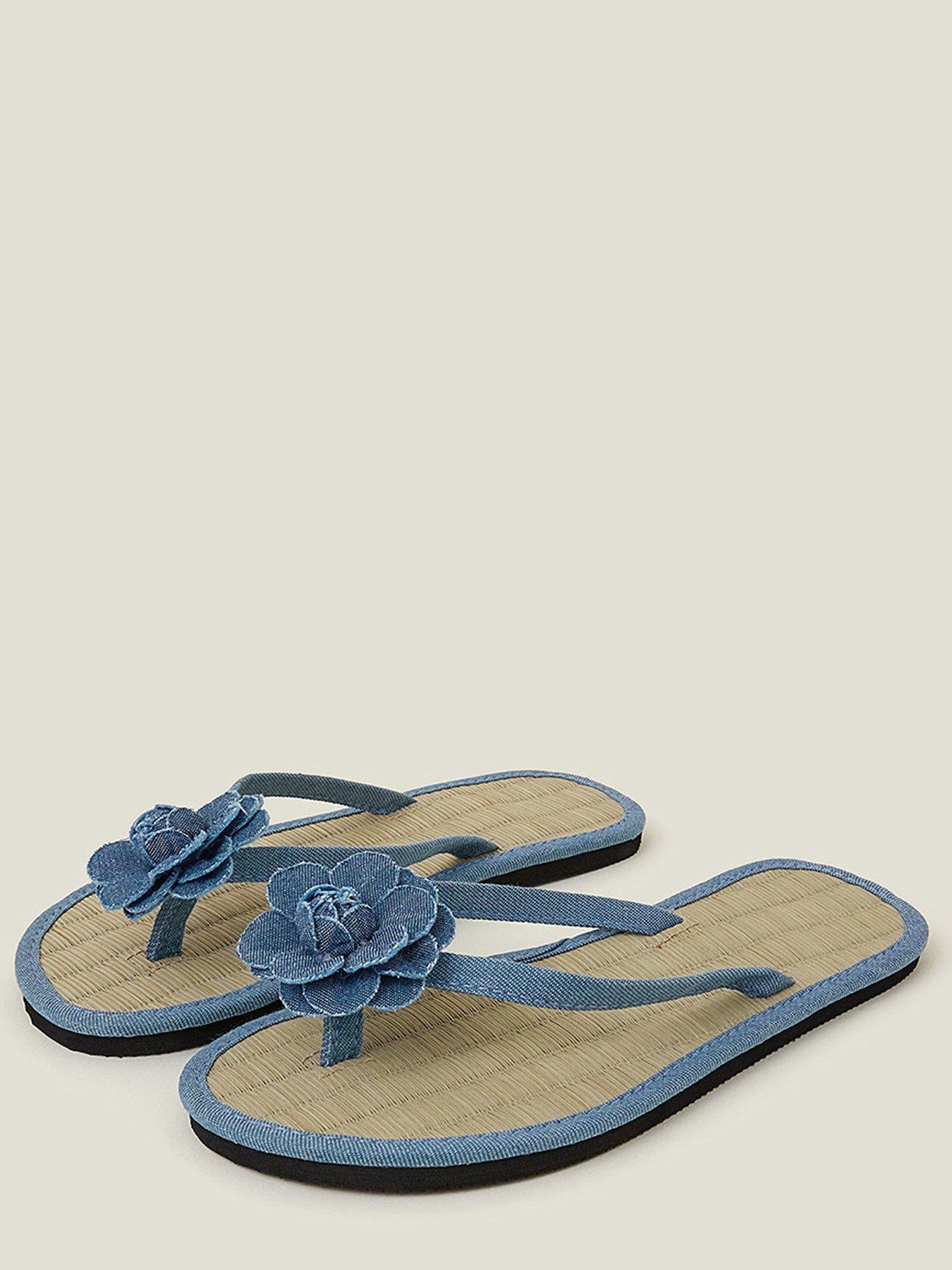  image of accessorize-denim-corsage-seagrass-sandal-blue