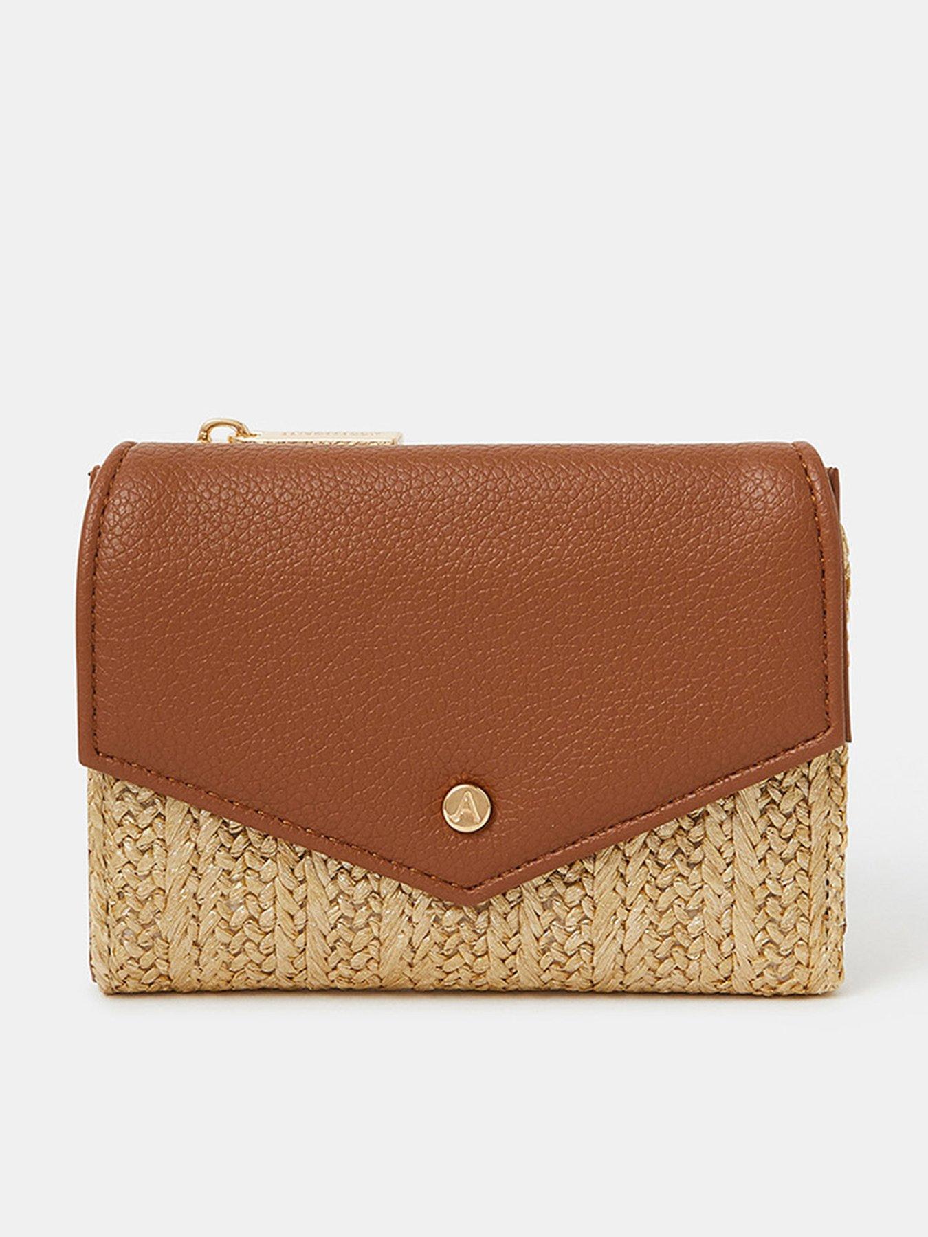 undefined Metallic Raffia Purse - Gold