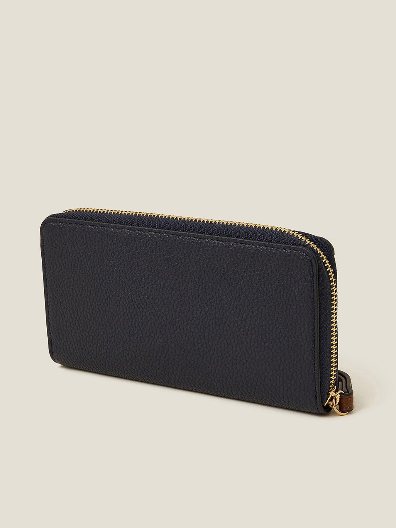  image of accessorize-large-wrist-strap-purse-2-tone