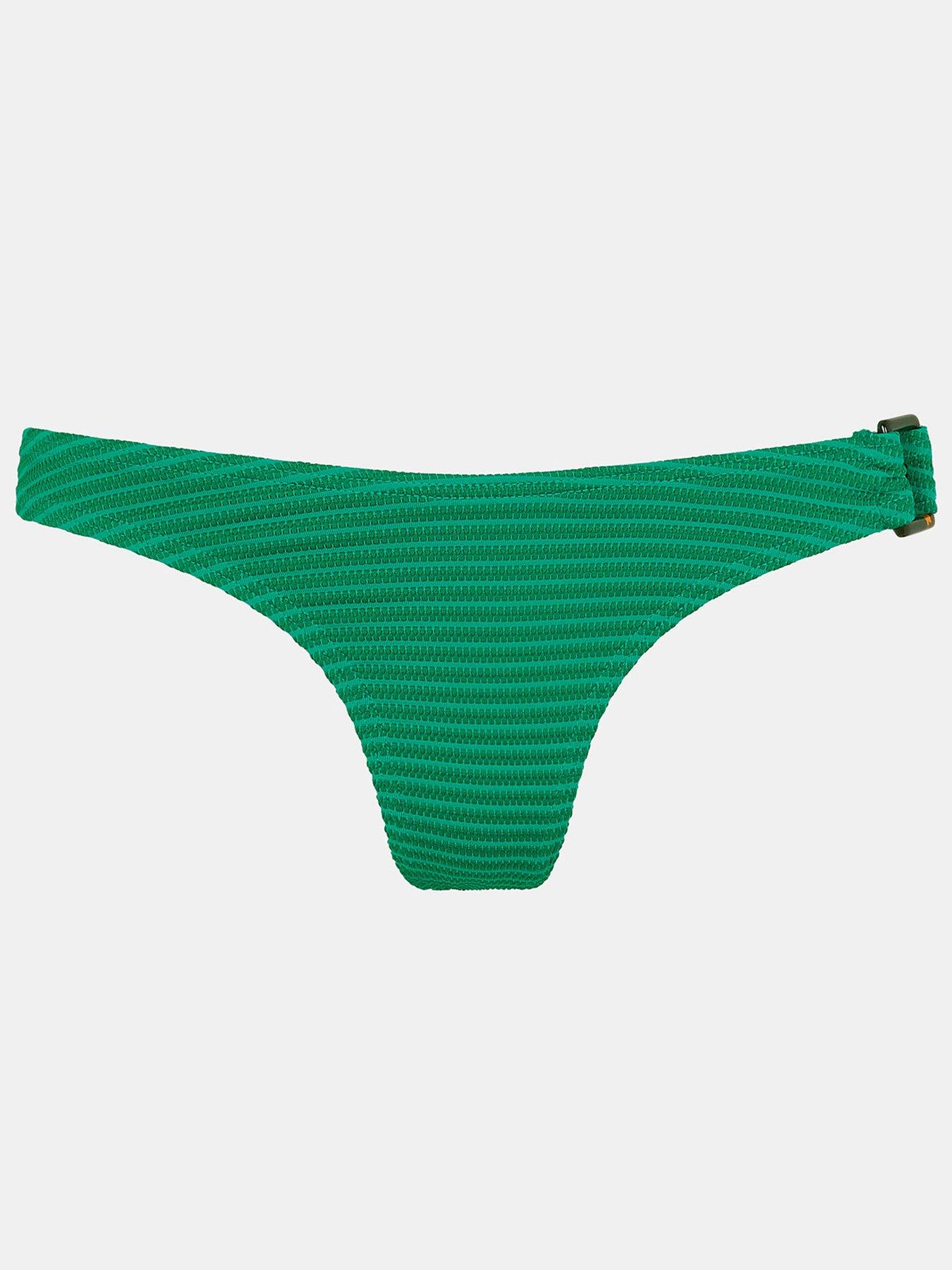  image of accessorize-textured-bikini-bottoms-green