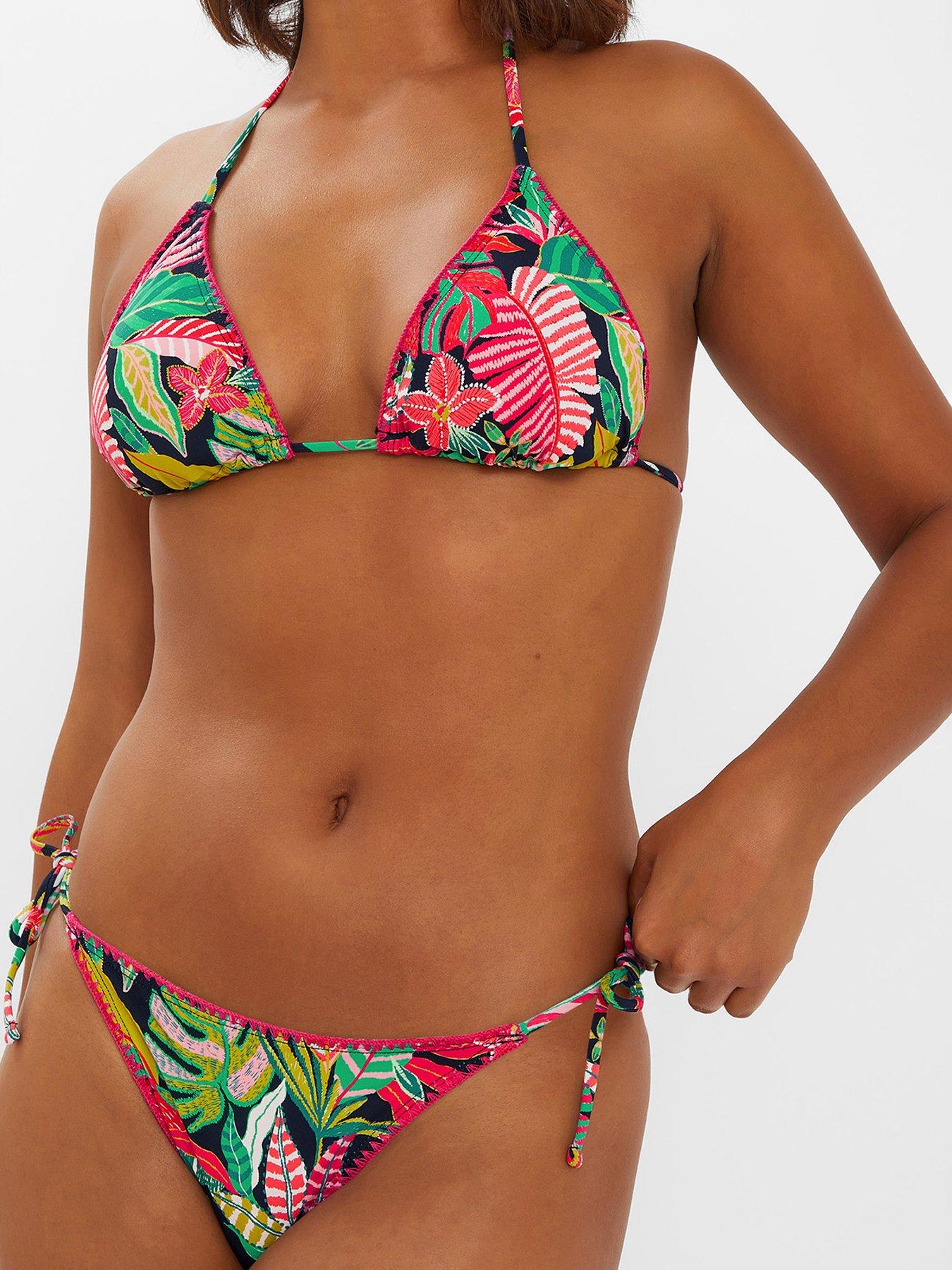 undefined Tropical Tie Side Bikini Bottoms - Black