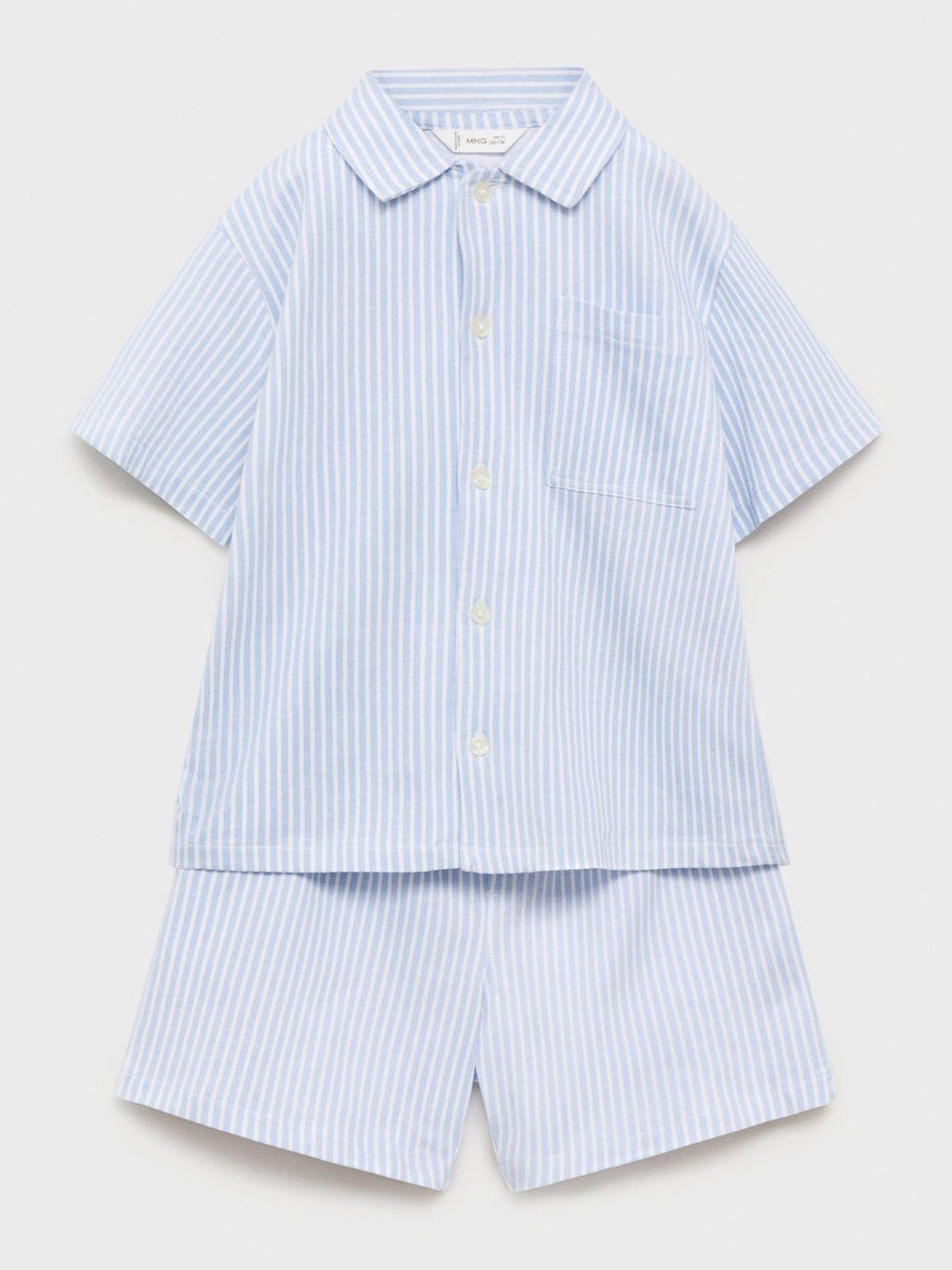 mango-younger-boys-stripe-button-through-shorty-pyjamas-blue