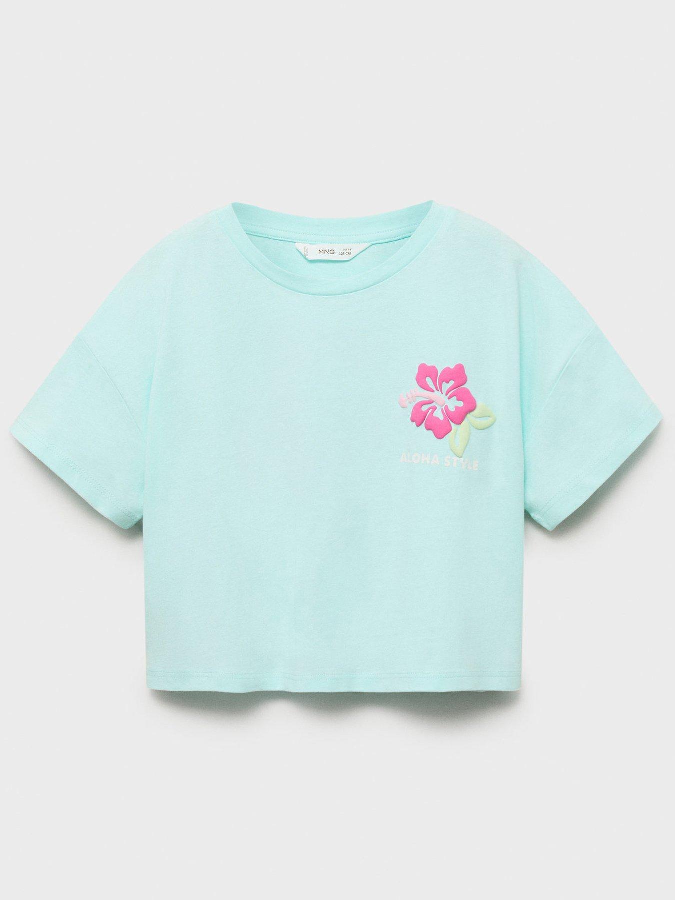  image of mango-girls-aloha-short-sleeve-t-shirt-aqua