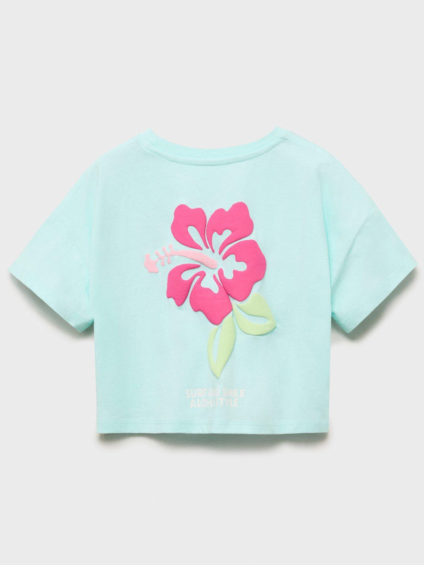  image of mango-girls-aloha-short-sleeve-t-shirt-aqua