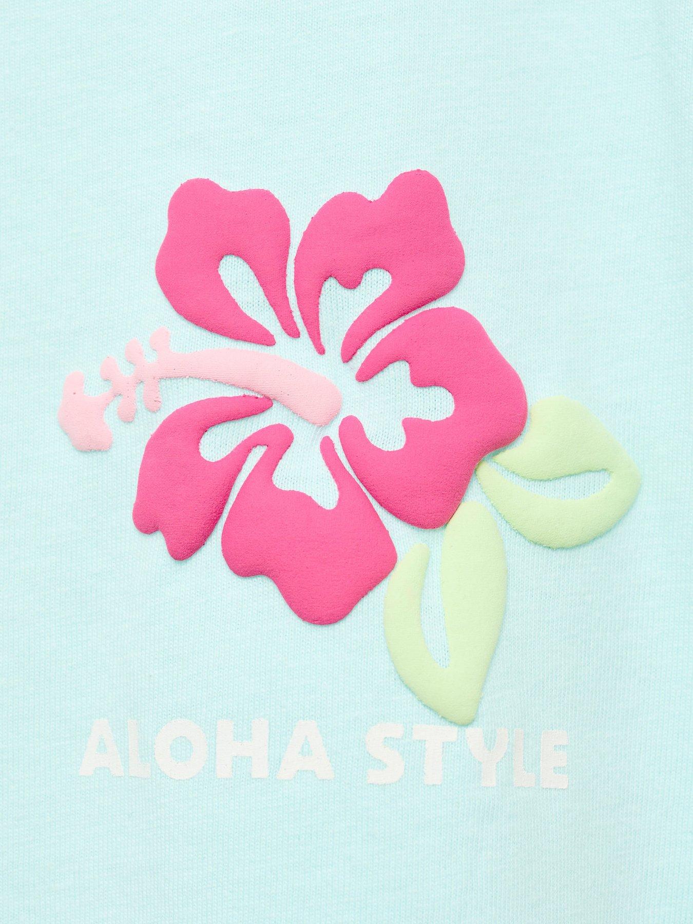  image of mango-girls-aloha-short-sleeve-t-shirt-aqua