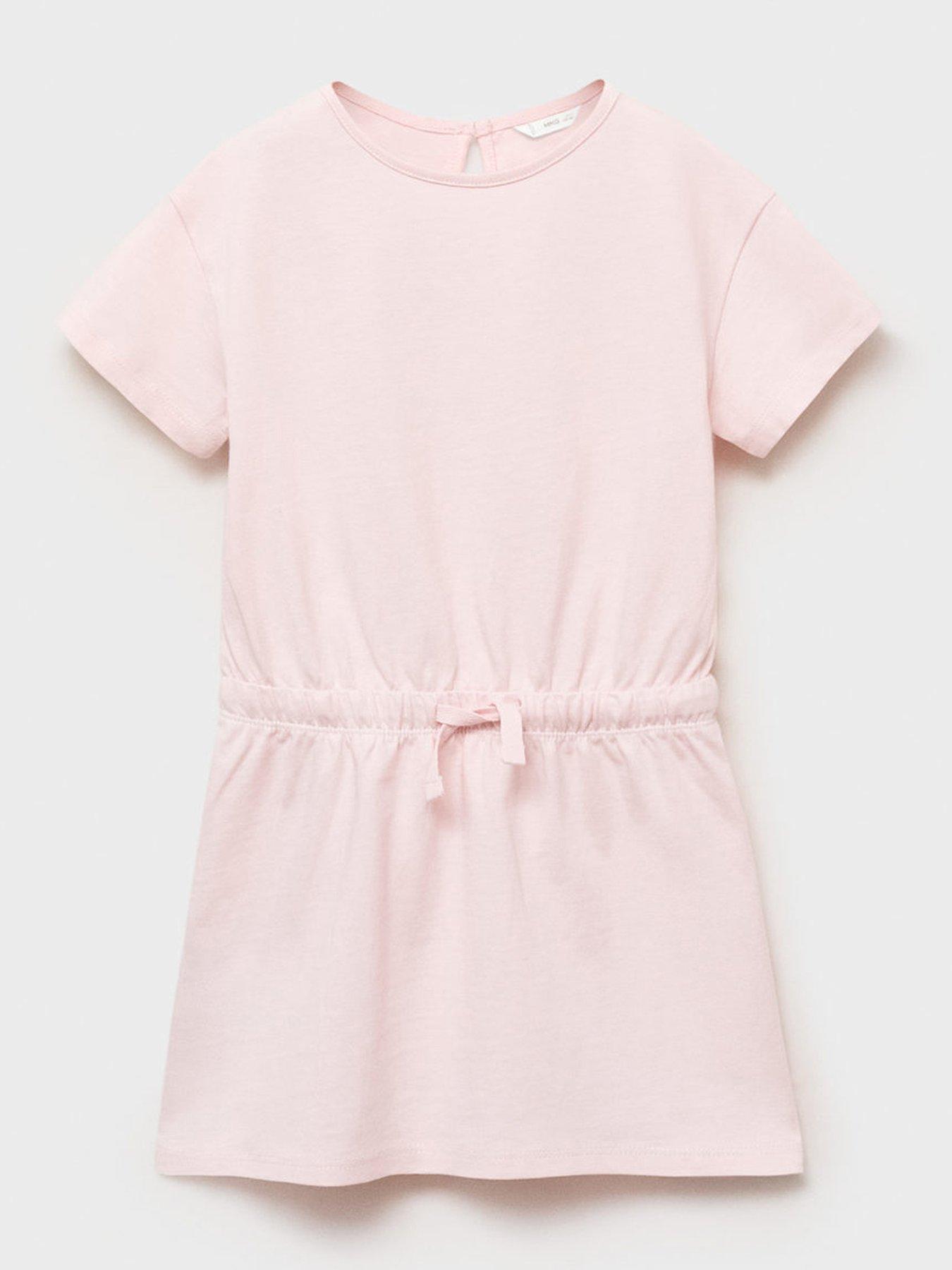 Mango Younger Girls Jersey Short Sleeve Dress - Pink