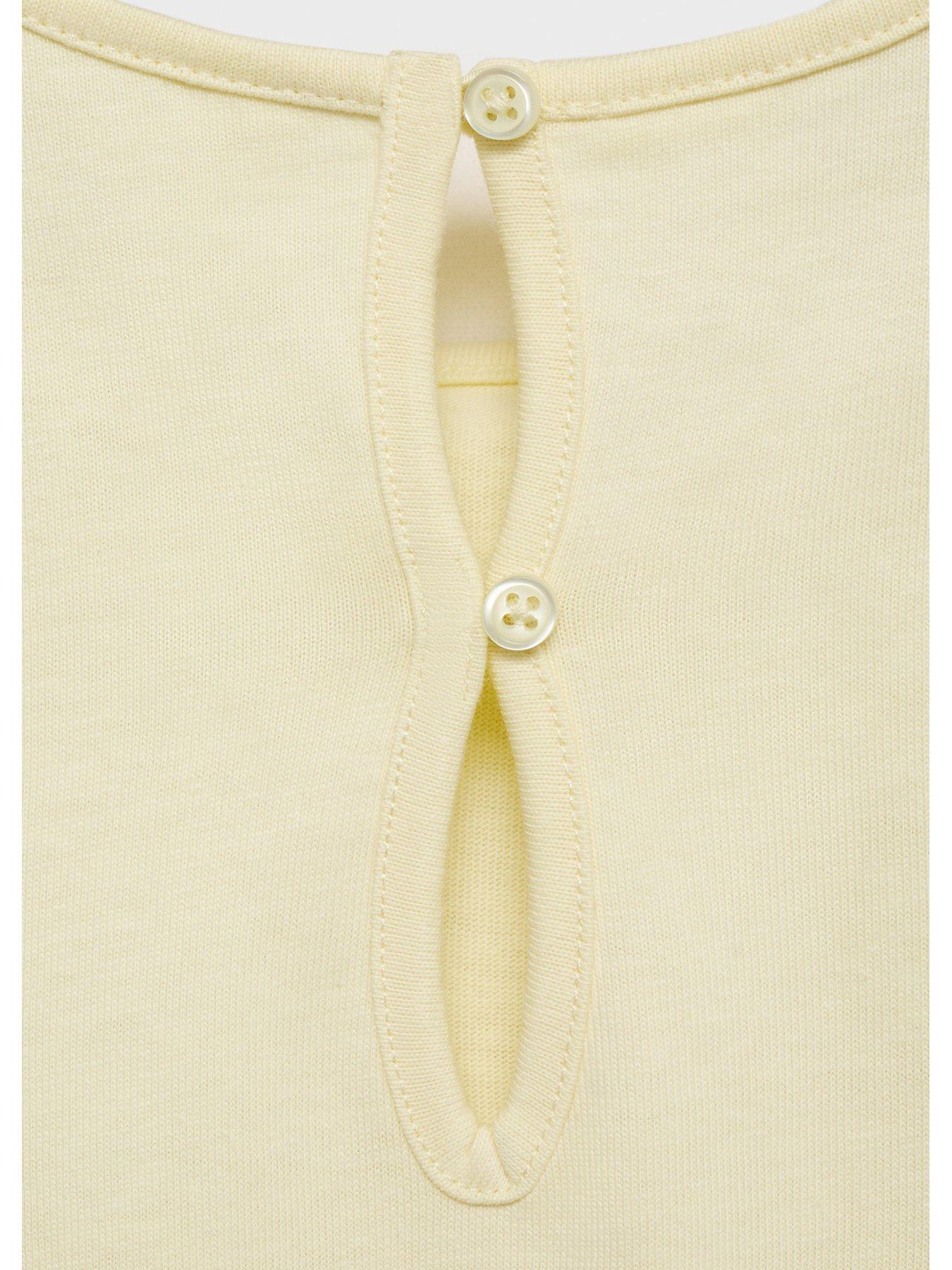  image of mango-younger-girls-jersey-short-sleeve-dress-light-yellow