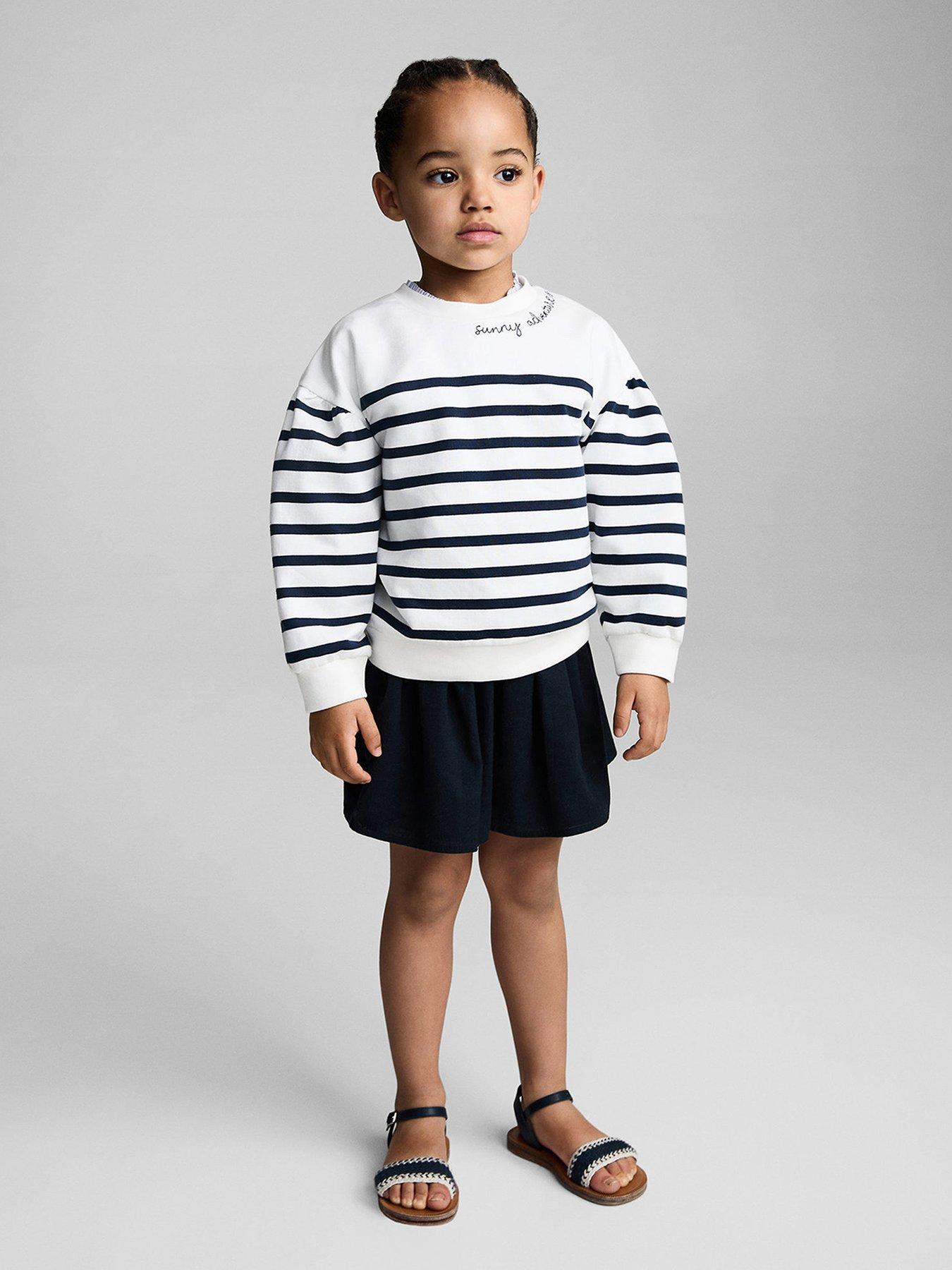  image of mango-younger-girls-striped-sweatshirt-navy