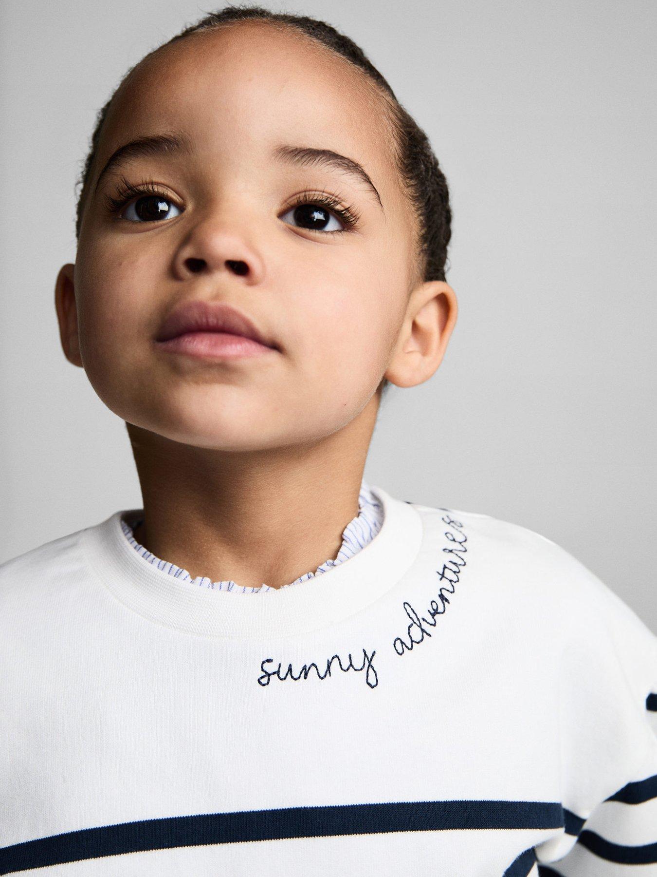 image of mango-younger-girls-striped-sweatshirt-navy