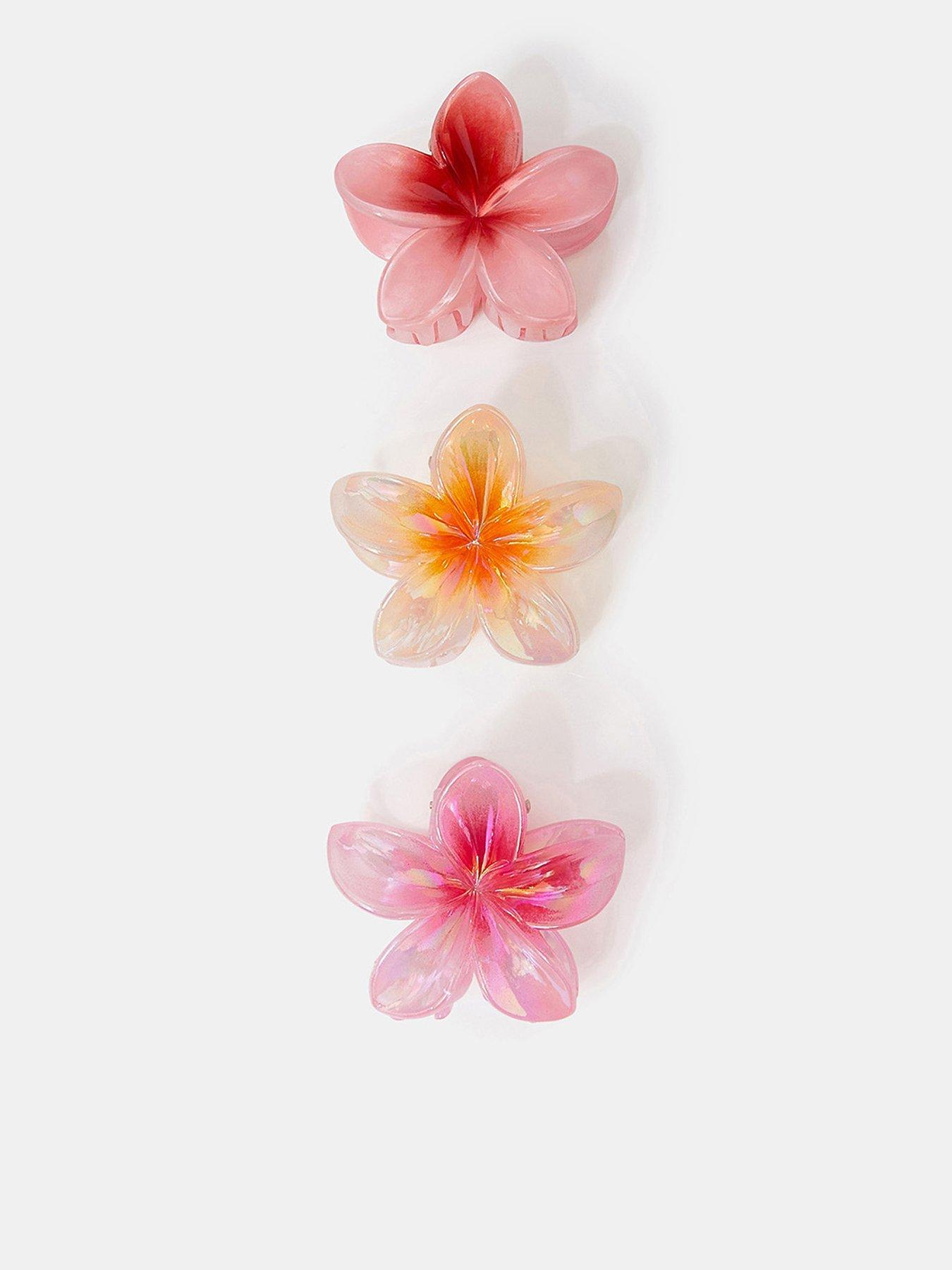 Accessorize 3-Pack Tropical Flower Claw Clips - Pink