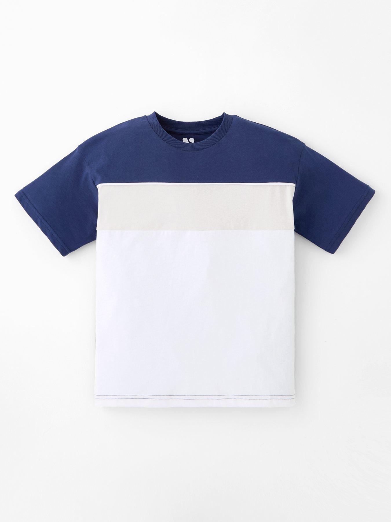  image of v-by-very-boys-shorts-sleeve-5-pack-stripe-t-shirts-multi