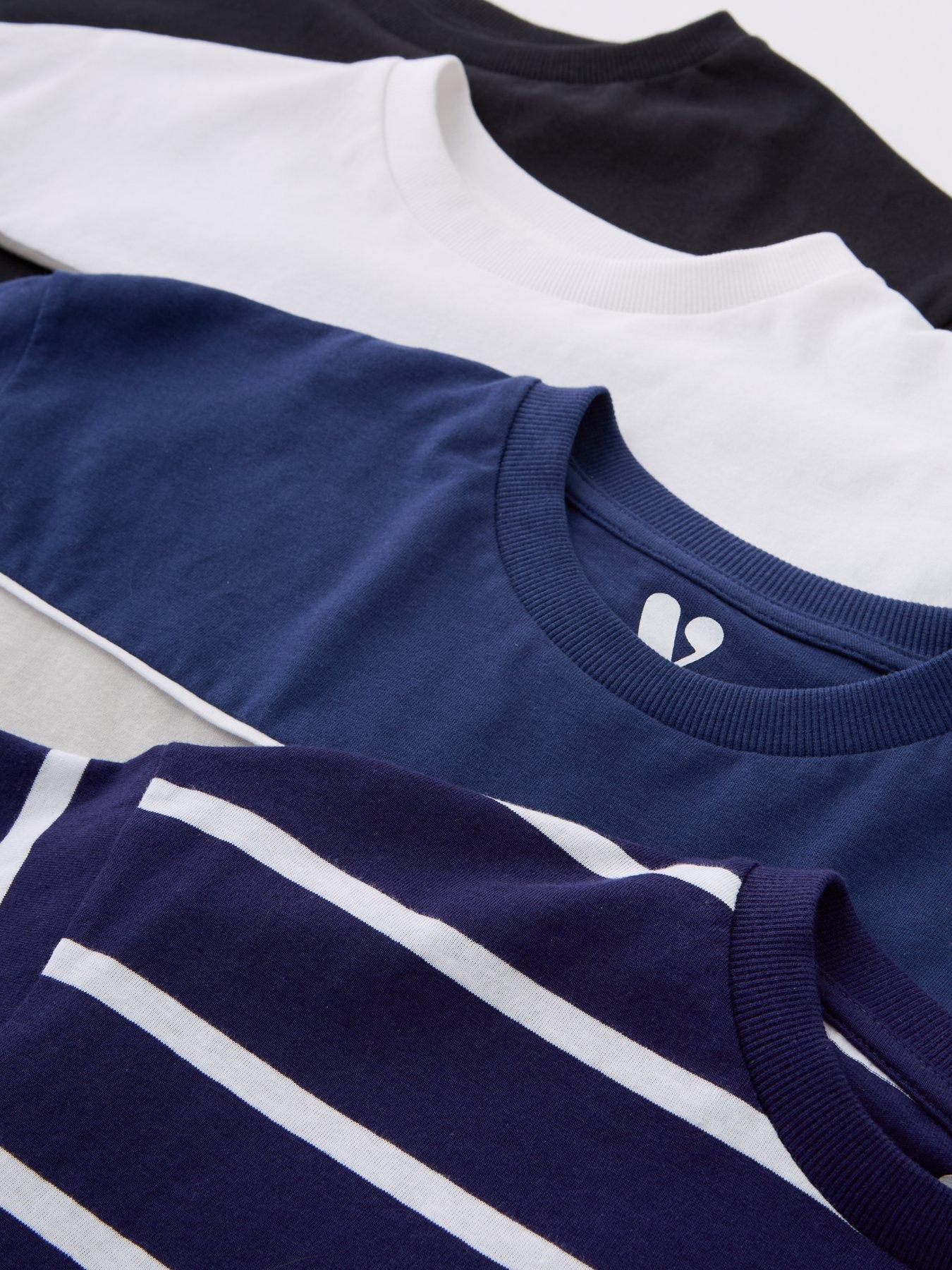 Image 5 of 5 of V by Very Boys Shorts Sleeve 5 Pack Stripe Tshirts