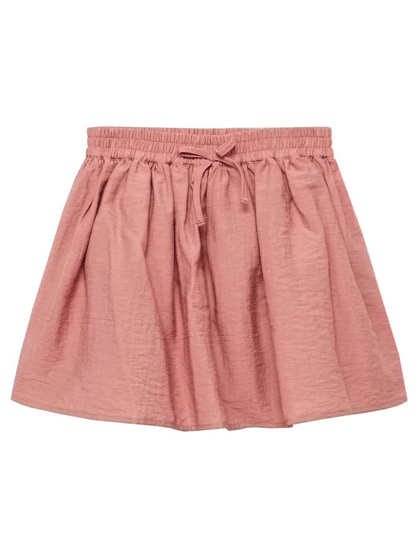 mango-girls-woven-co-ord-skirt-pink
